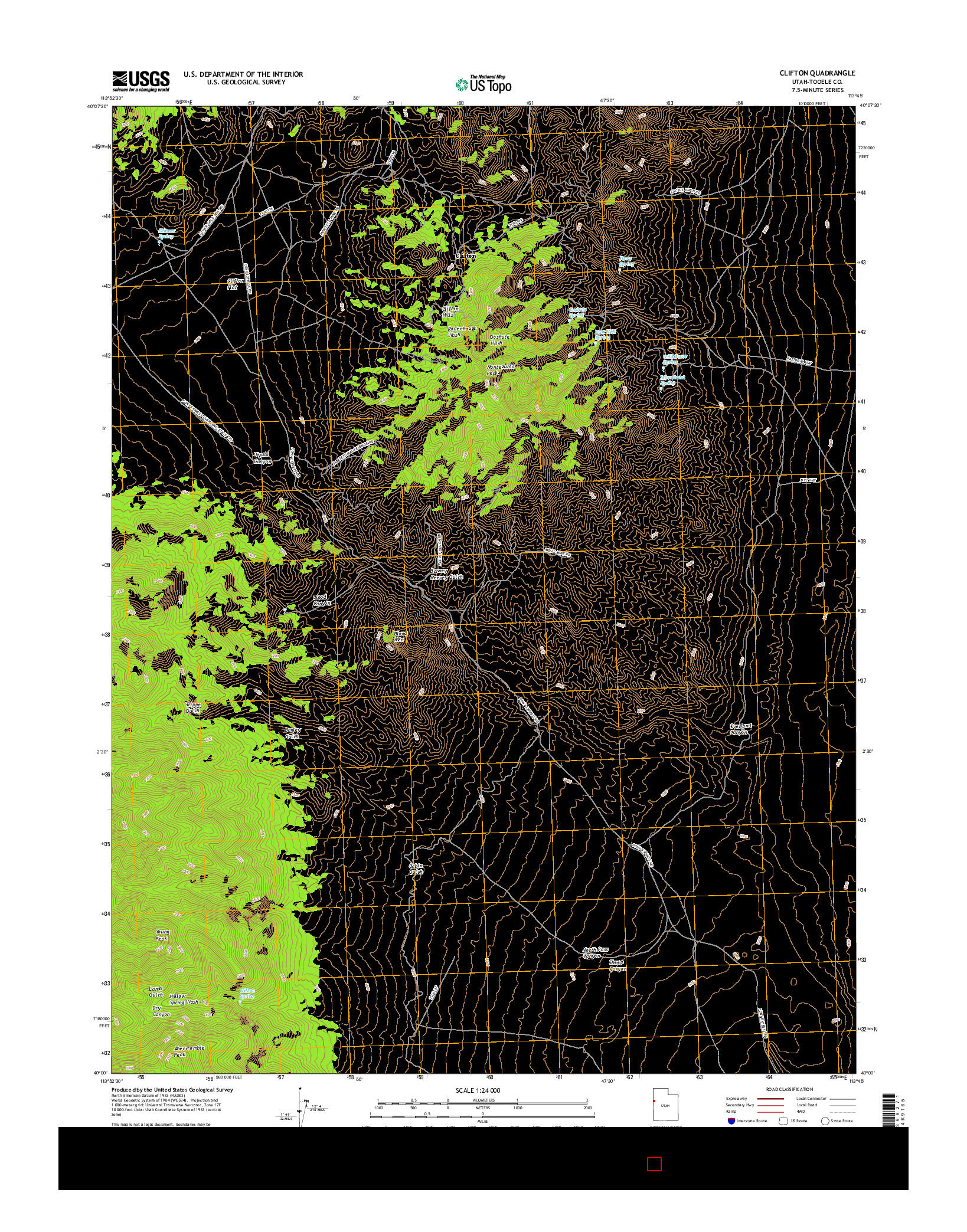 USGS US TOPO 7.5-MINUTE MAP FOR CLIFTON, UT 2017