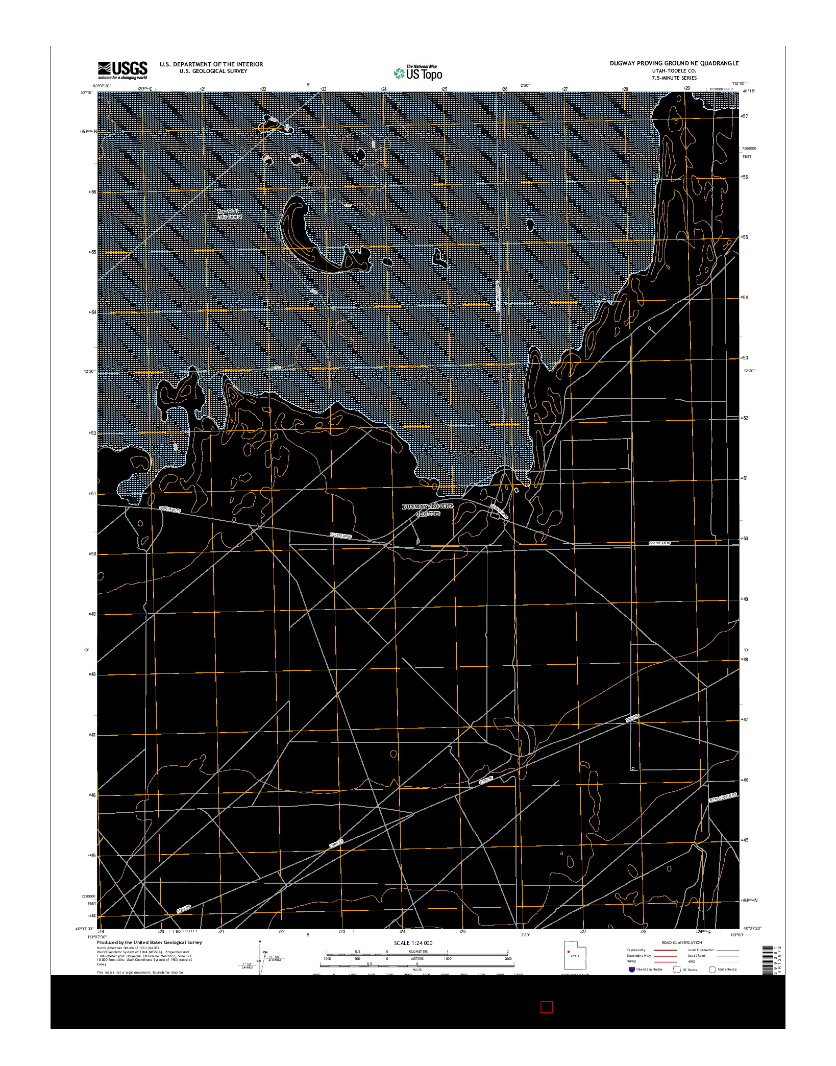 USGS US TOPO 7.5-MINUTE MAP FOR DUGWAY PROVING GROUND NE, UT 2017