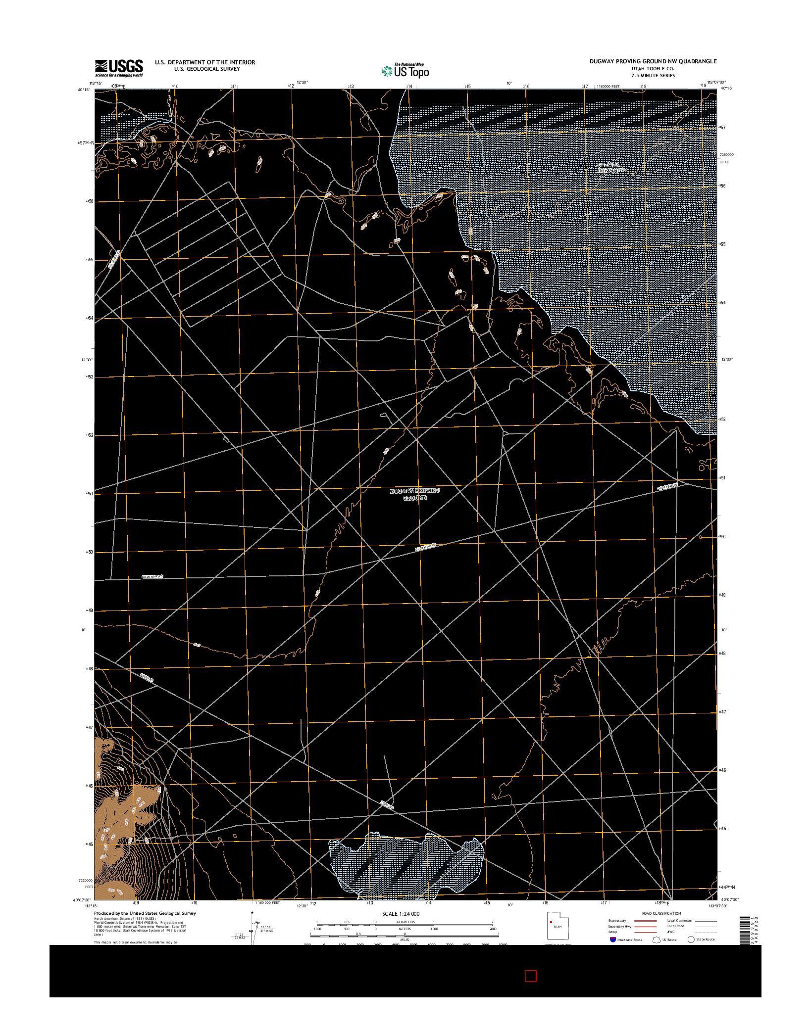 USGS US TOPO 7.5-MINUTE MAP FOR DUGWAY PROVING GROUND NW, UT 2017