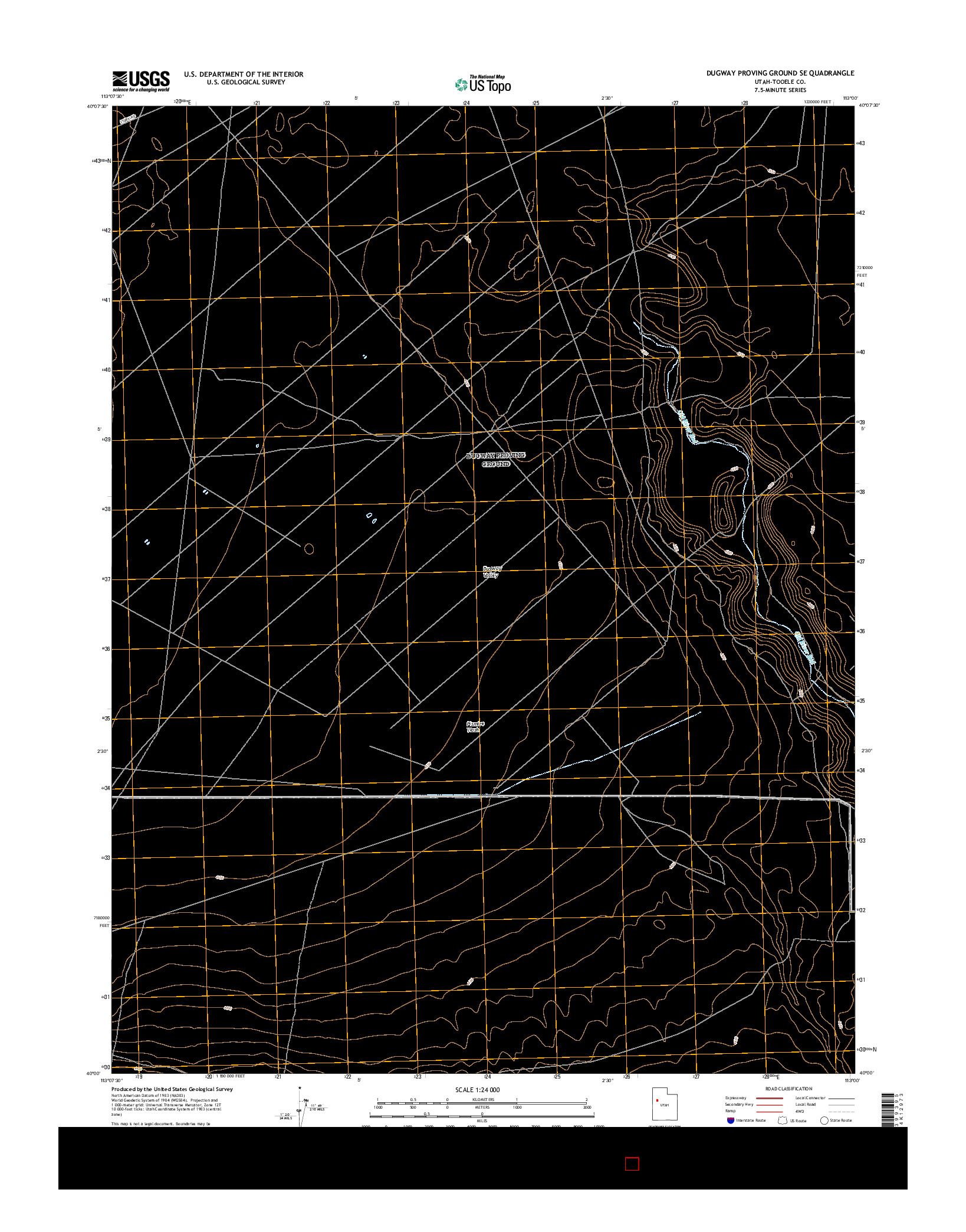 USGS US TOPO 7.5-MINUTE MAP FOR DUGWAY PROVING GROUND SE, UT 2017