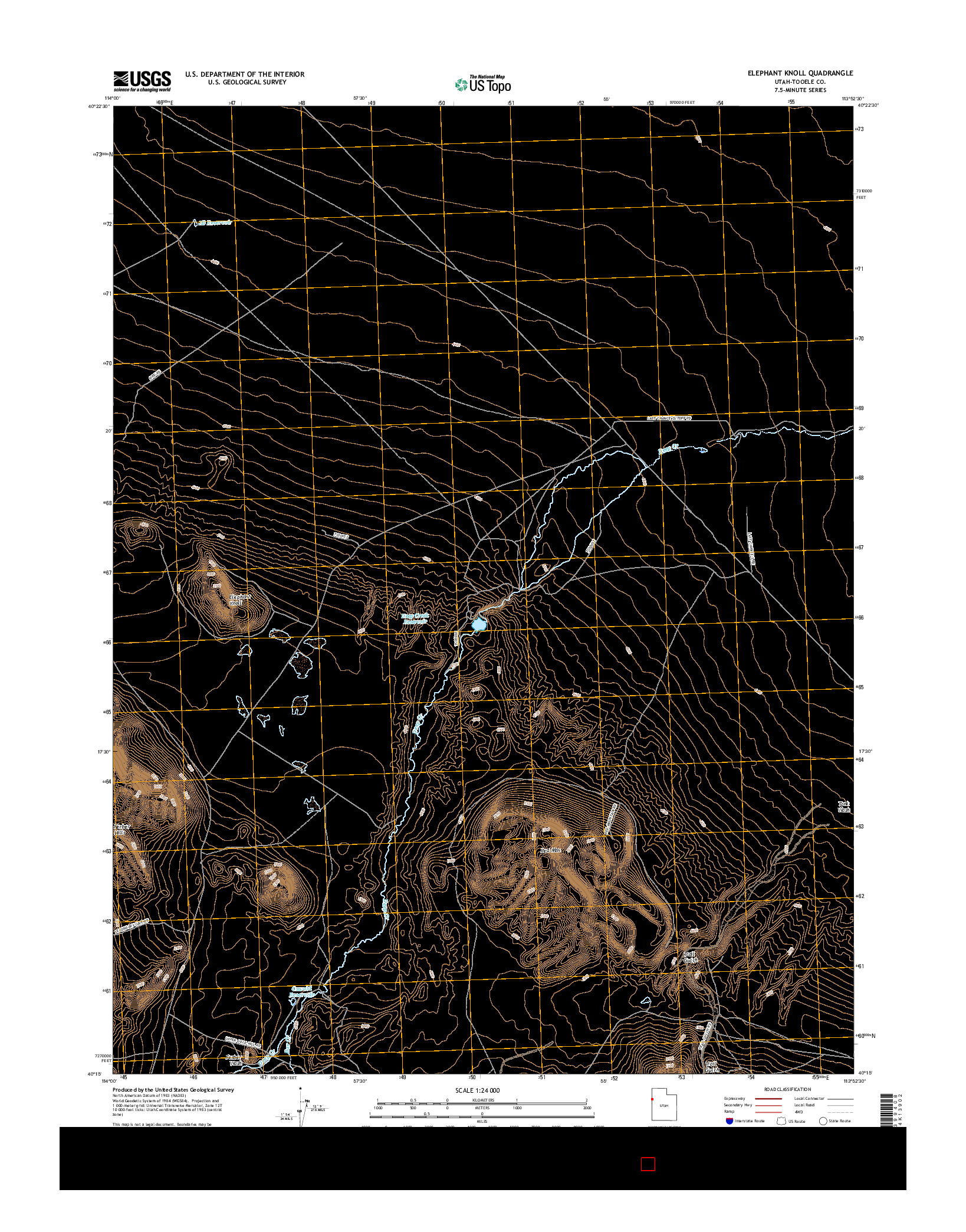 USGS US TOPO 7.5-MINUTE MAP FOR ELEPHANT KNOLL, UT 2017