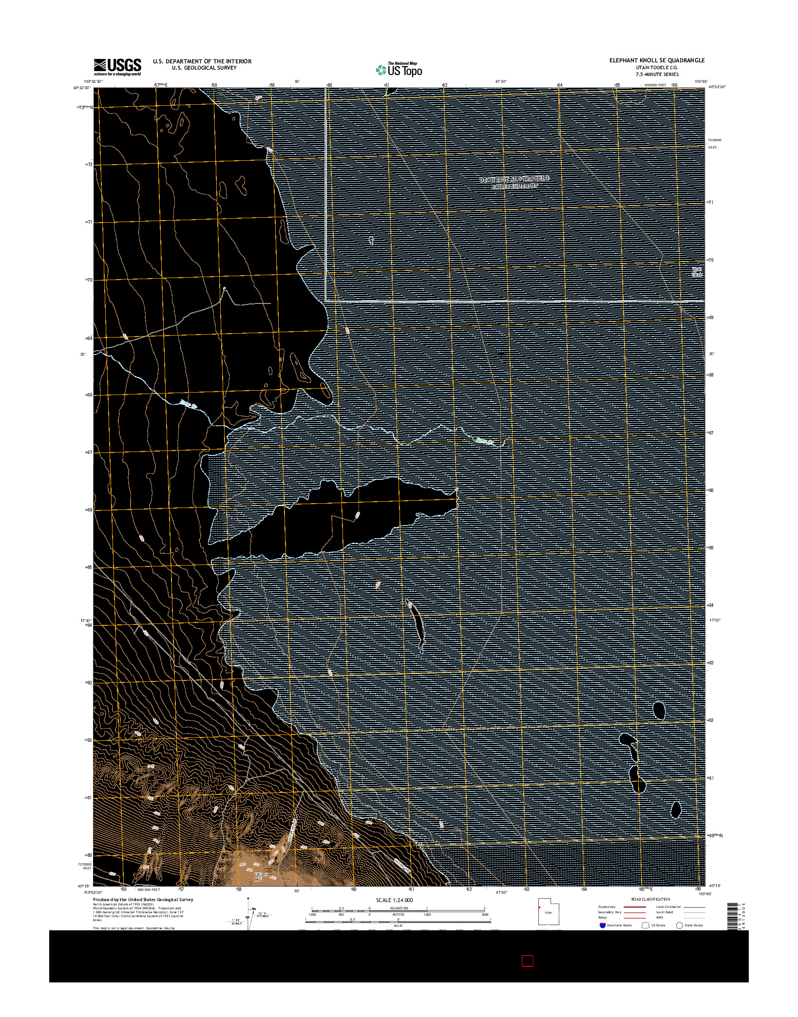 USGS US TOPO 7.5-MINUTE MAP FOR ELEPHANT KNOLL SE, UT 2017