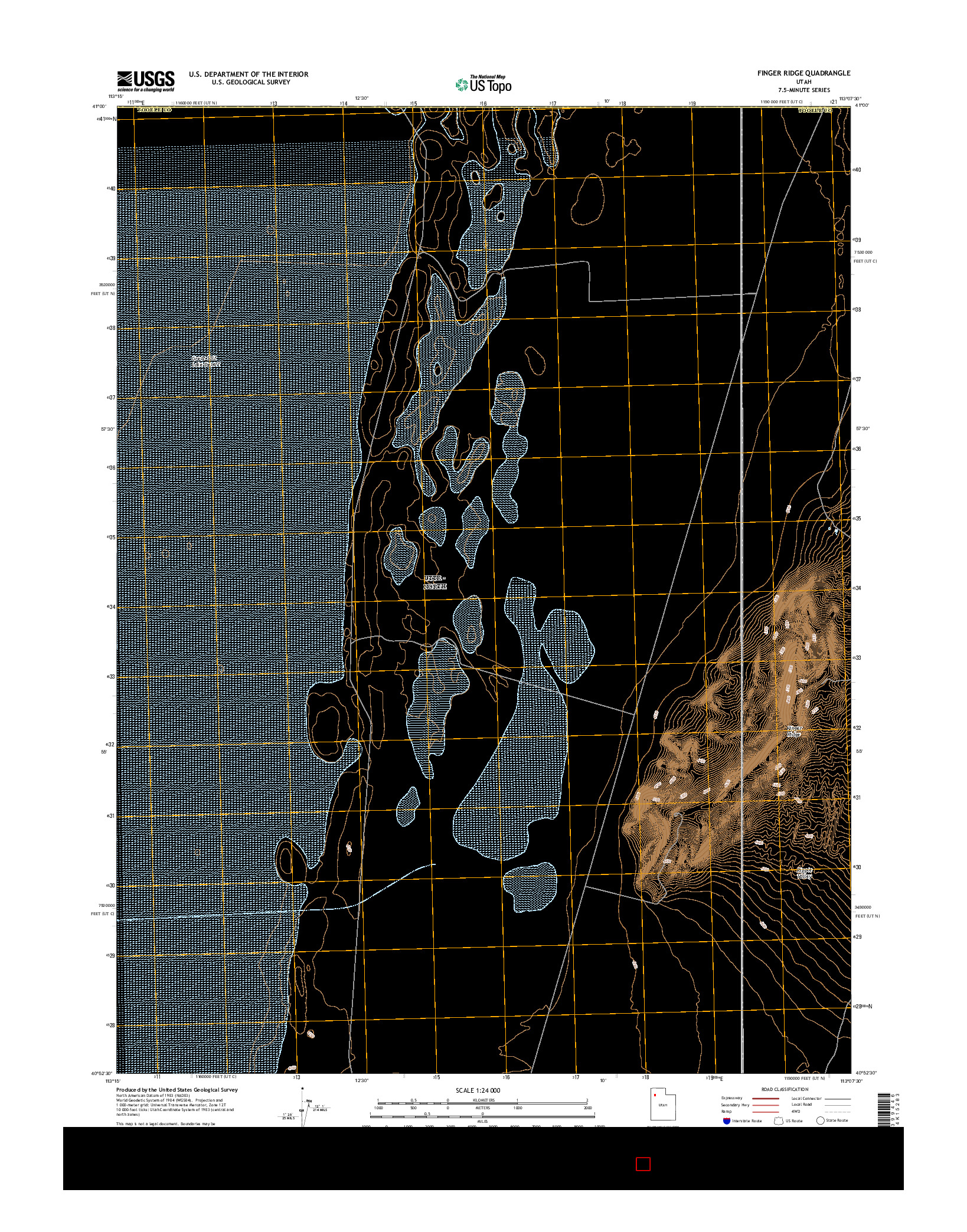 USGS US TOPO 7.5-MINUTE MAP FOR FINGER RIDGE, UT 2017