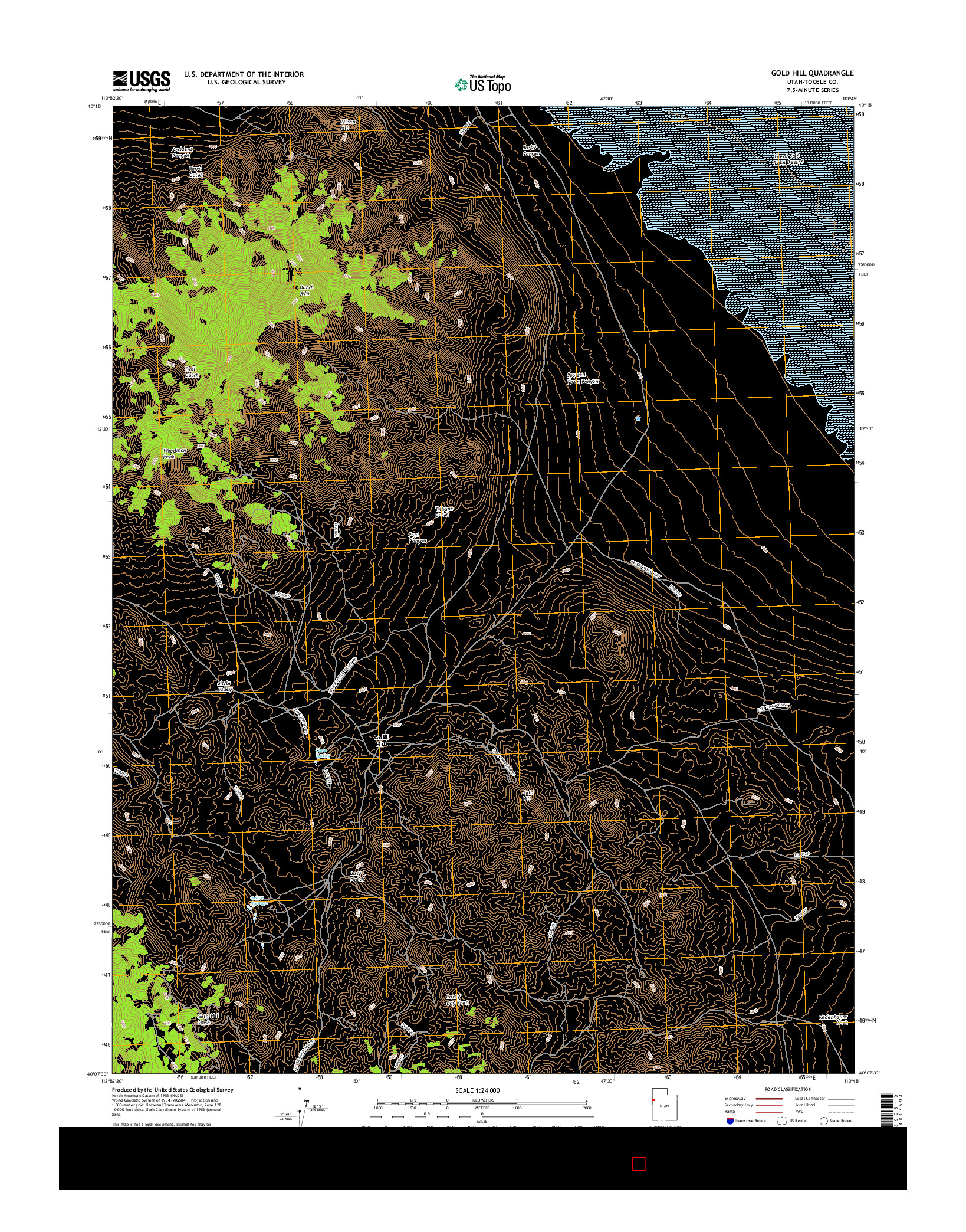 USGS US TOPO 7.5-MINUTE MAP FOR GOLD HILL, UT 2017