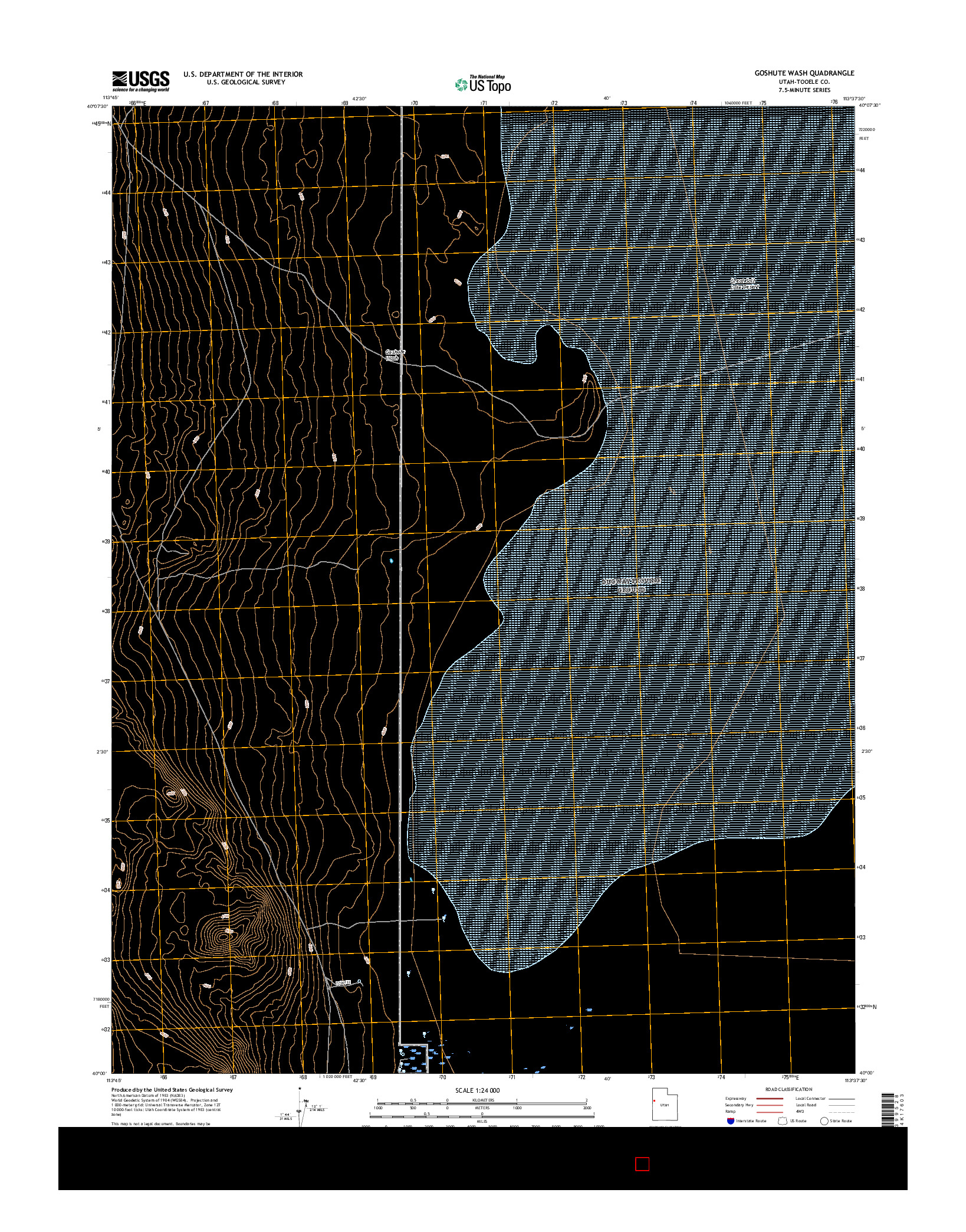 USGS US TOPO 7.5-MINUTE MAP FOR GOSHUTE WASH, UT 2017