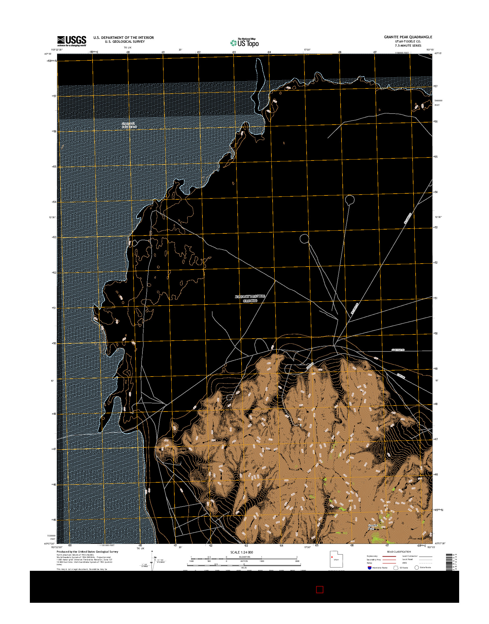 USGS US TOPO 7.5-MINUTE MAP FOR GRANITE PEAK, UT 2017