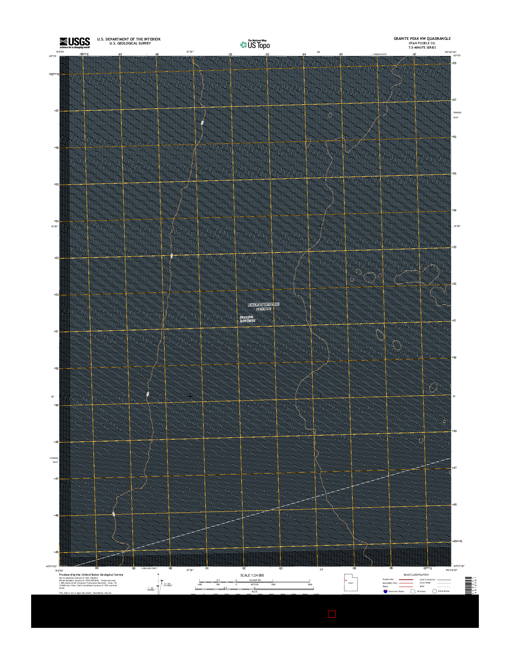 USGS US TOPO 7.5-MINUTE MAP FOR GRANITE PEAK NW, UT 2017