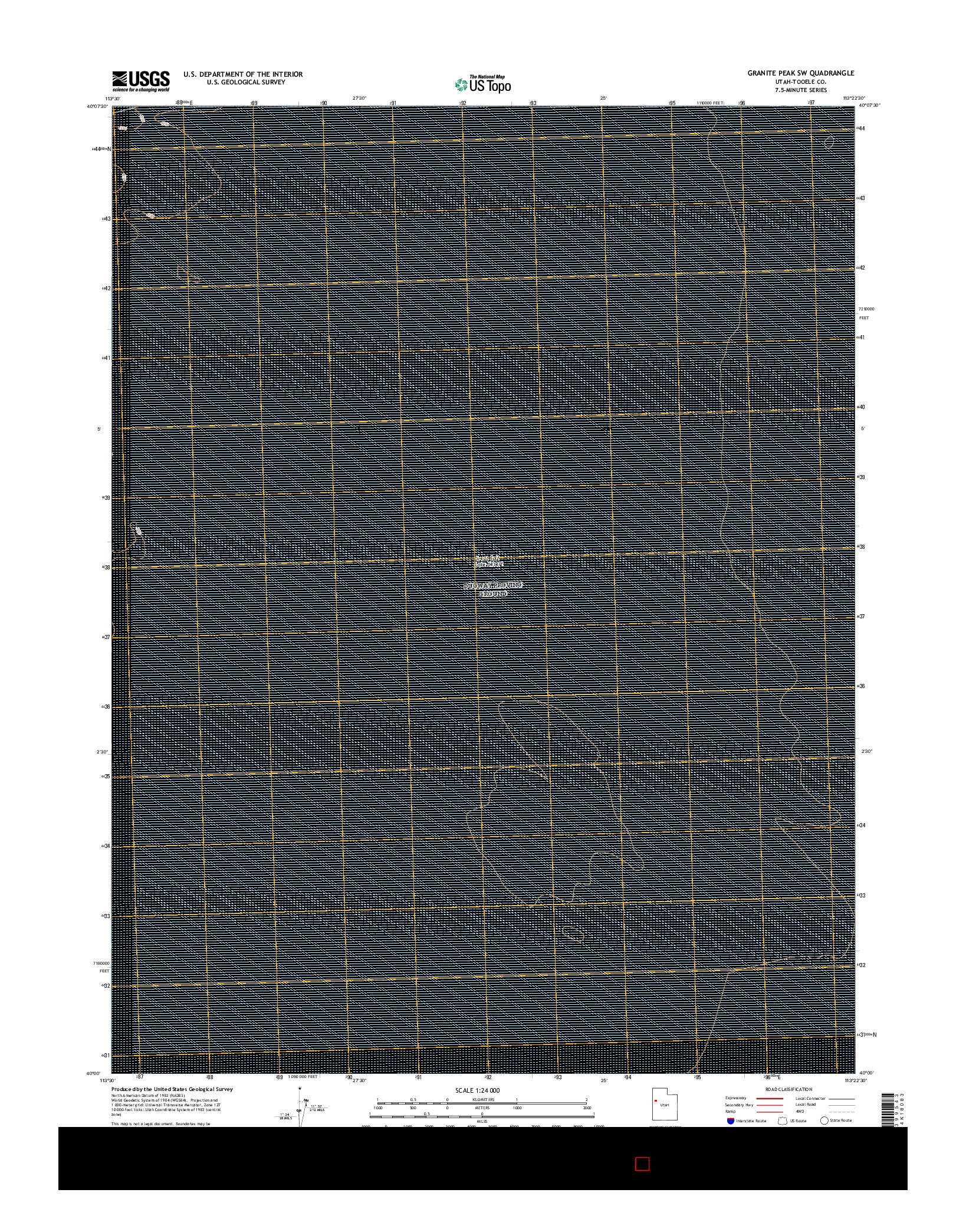 USGS US TOPO 7.5-MINUTE MAP FOR GRANITE PEAK SW, UT 2017