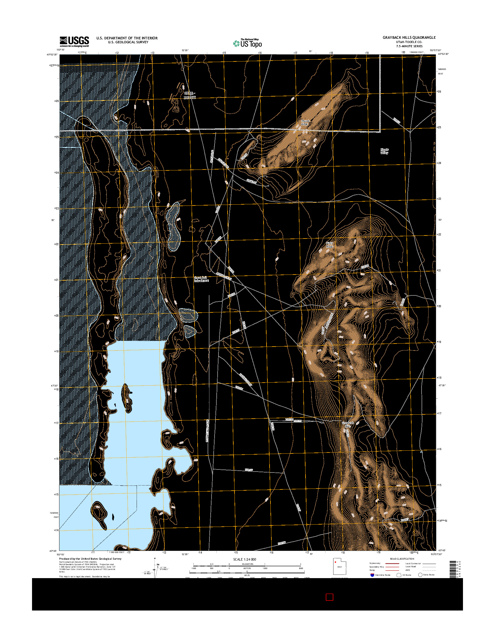 USGS US TOPO 7.5-MINUTE MAP FOR GRAYBACK HILLS, UT 2017