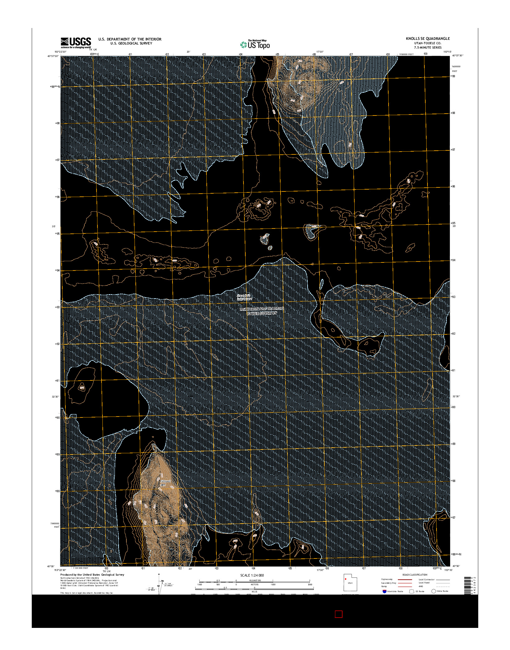 USGS US TOPO 7.5-MINUTE MAP FOR KNOLLS SE, UT 2017