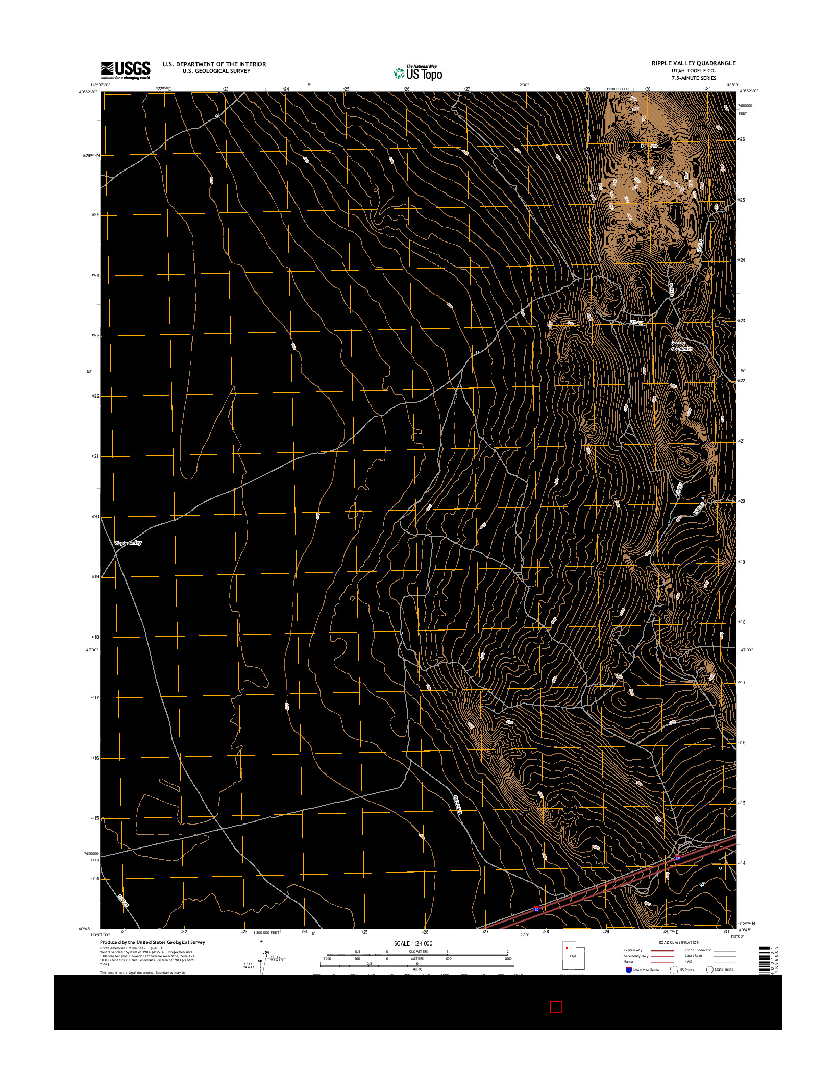 USGS US TOPO 7.5-MINUTE MAP FOR RIPPLE VALLEY, UT 2017