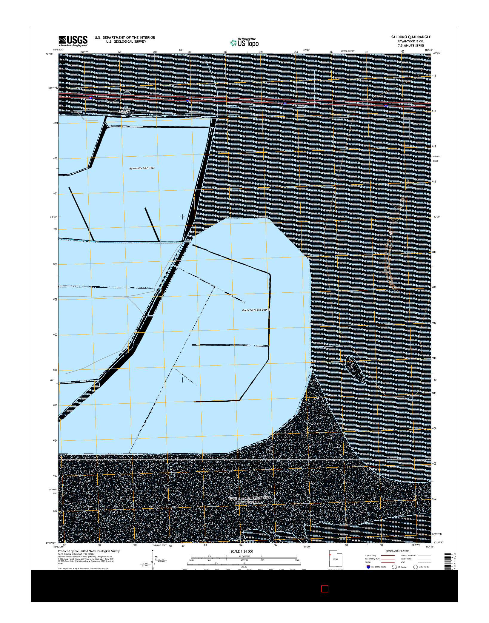 USGS US TOPO 7.5-MINUTE MAP FOR SALDURO, UT 2017