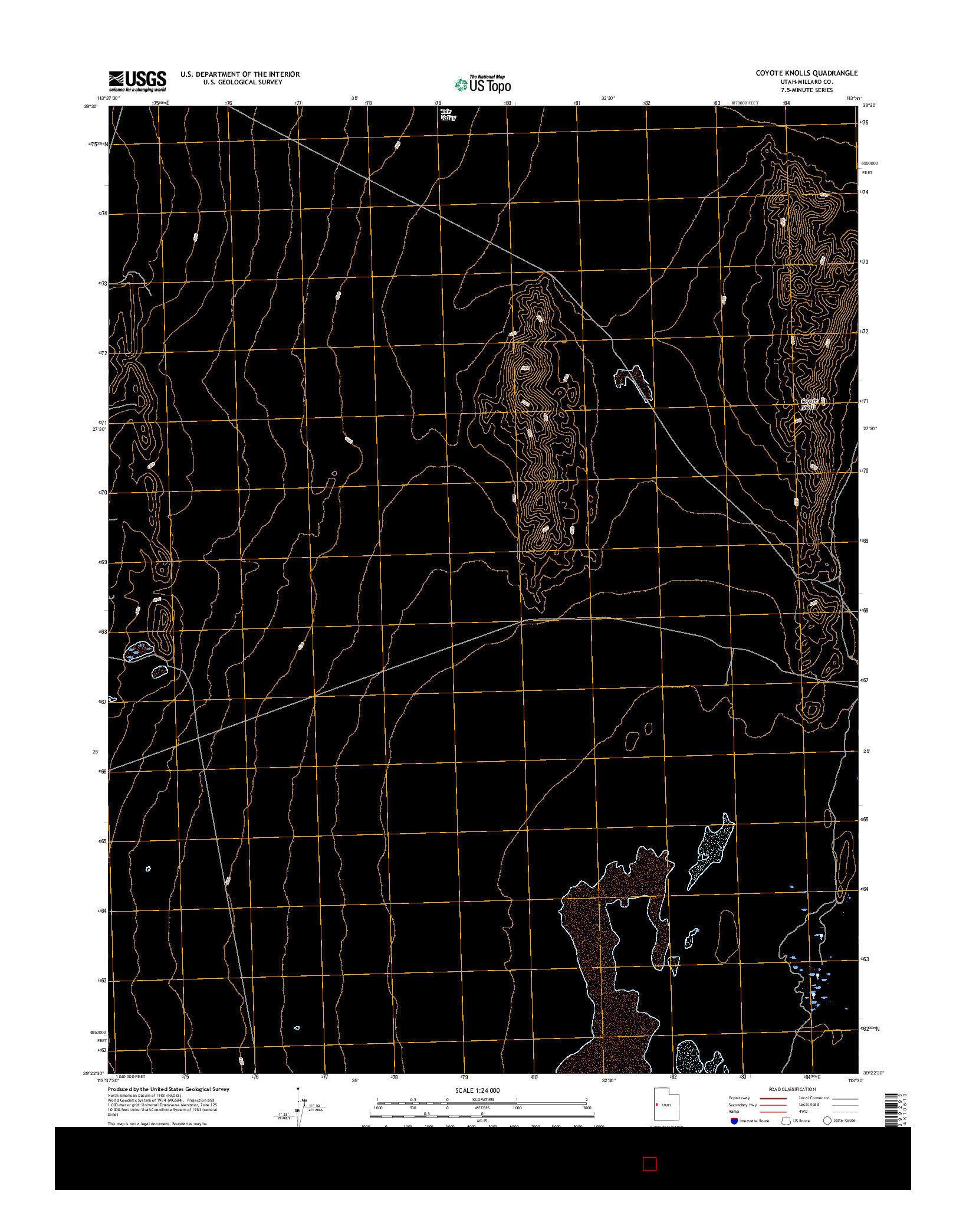 USGS US TOPO 7.5-MINUTE MAP FOR COYOTE KNOLLS, UT 2017