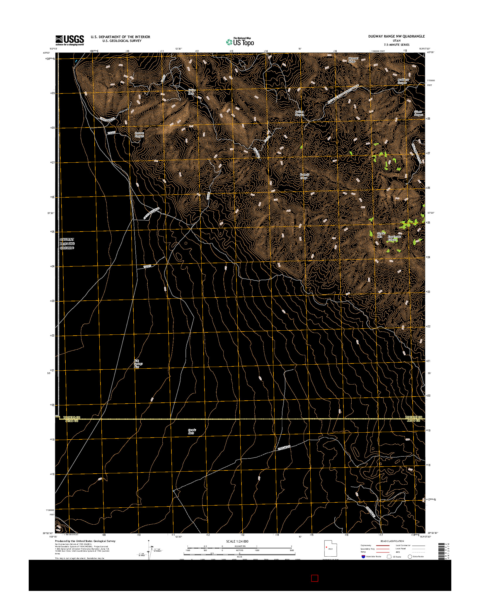 USGS US TOPO 7.5-MINUTE MAP FOR DUGWAY RANGE NW, UT 2017