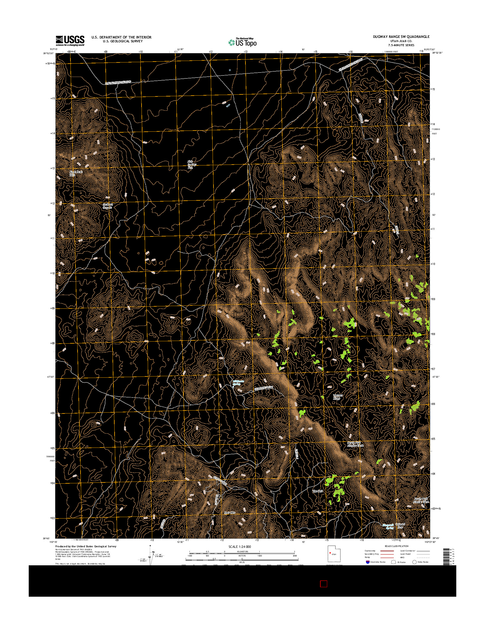 USGS US TOPO 7.5-MINUTE MAP FOR DUGWAY RANGE SW, UT 2017