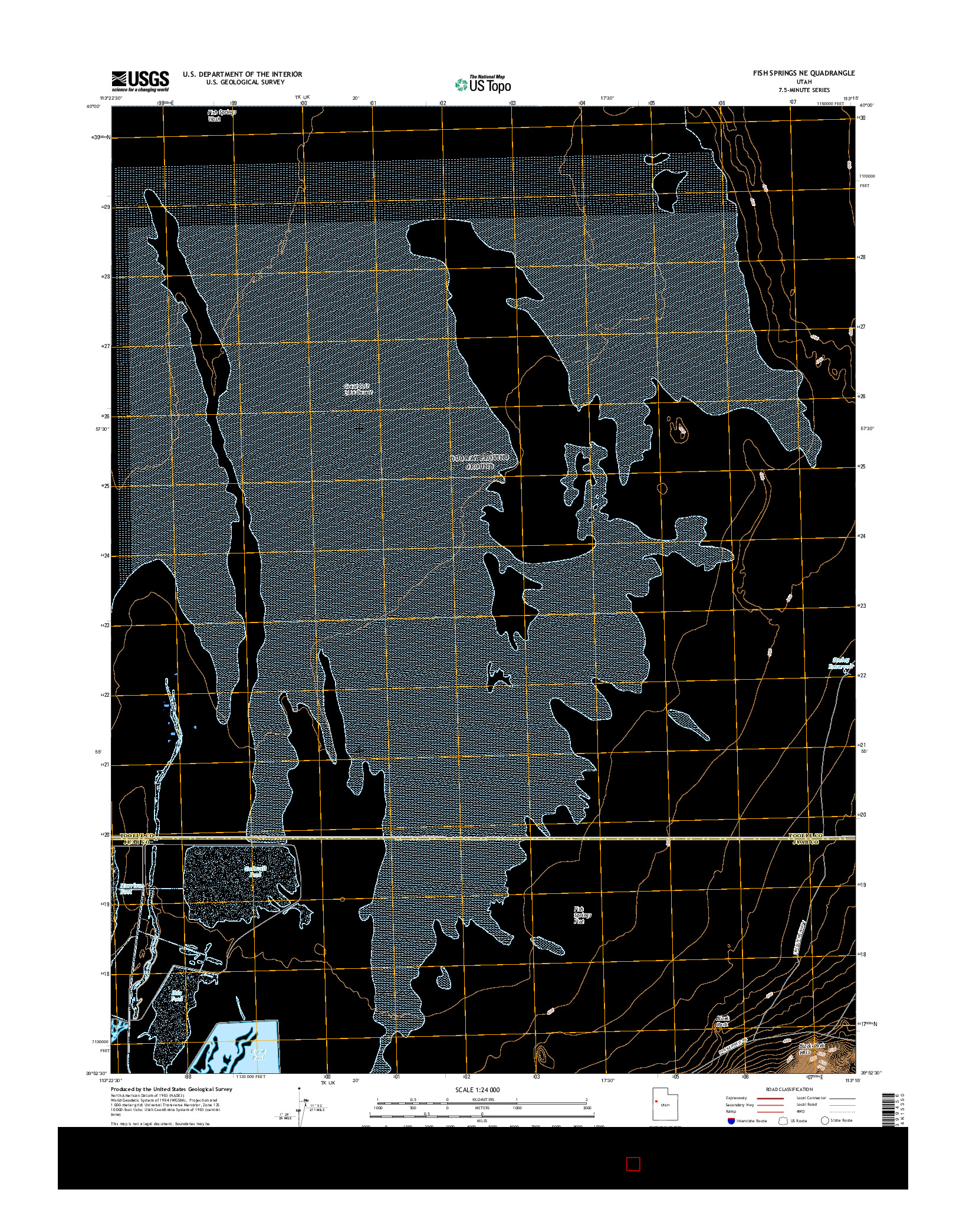 USGS US TOPO 7.5-MINUTE MAP FOR FISH SPRINGS NE, UT 2017