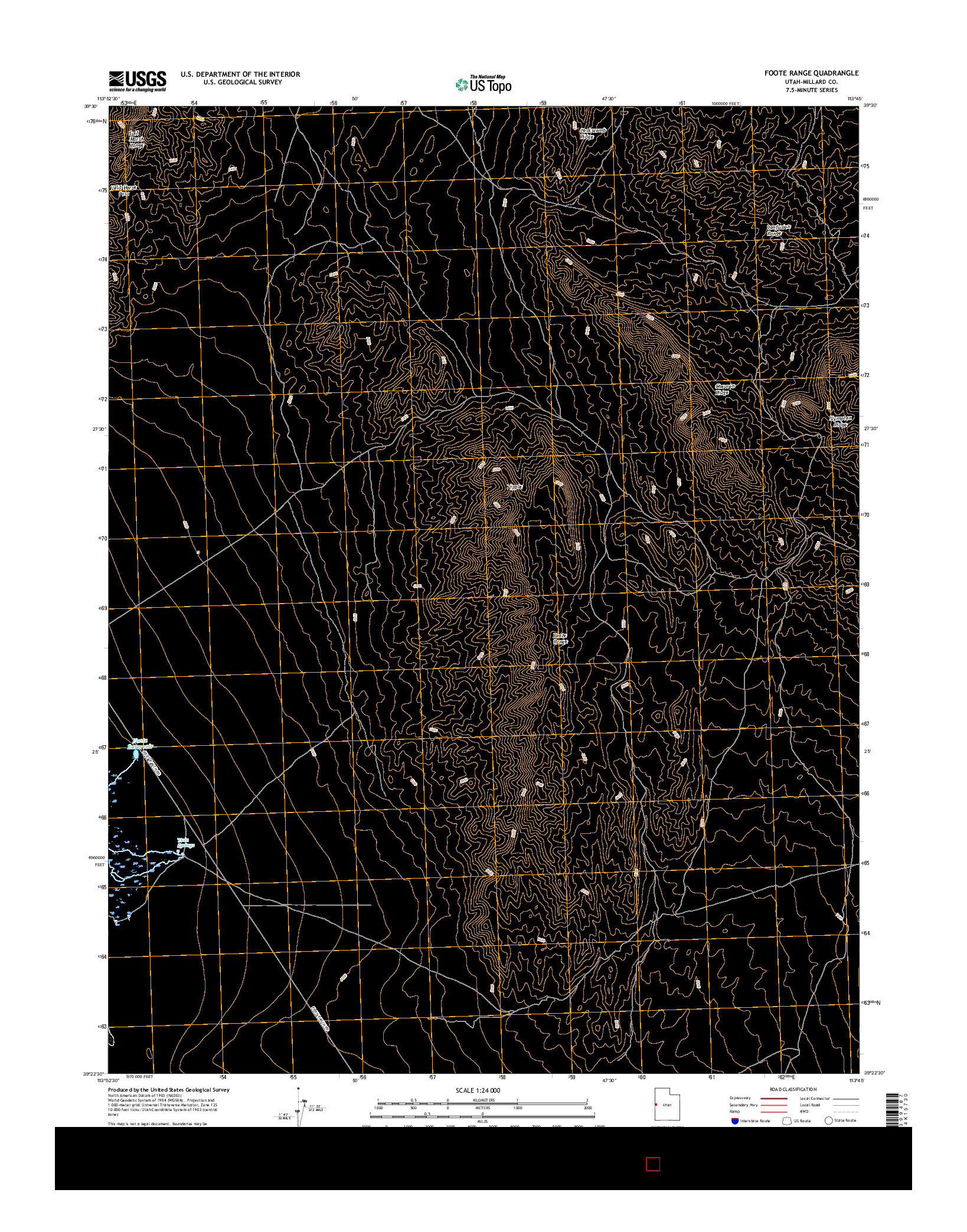 USGS US TOPO 7.5-MINUTE MAP FOR FOOTE RANGE, UT 2017