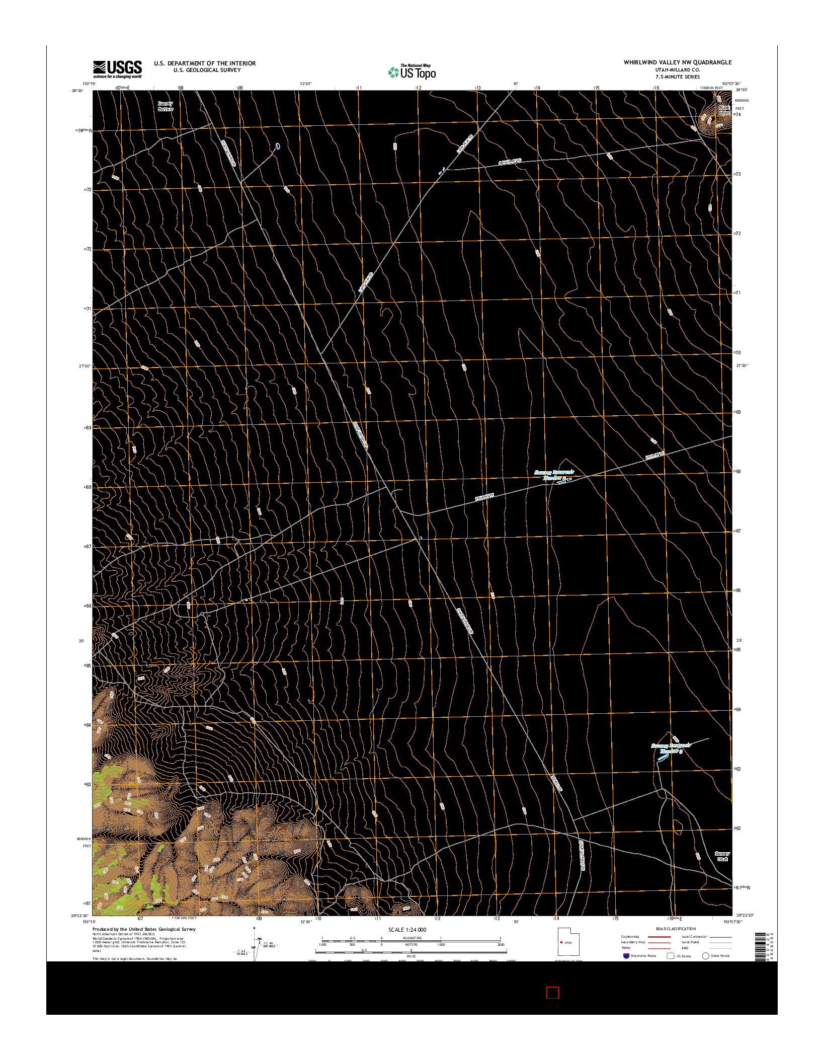 USGS US TOPO 7.5-MINUTE MAP FOR WHIRLWIND VALLEY NW, UT 2017