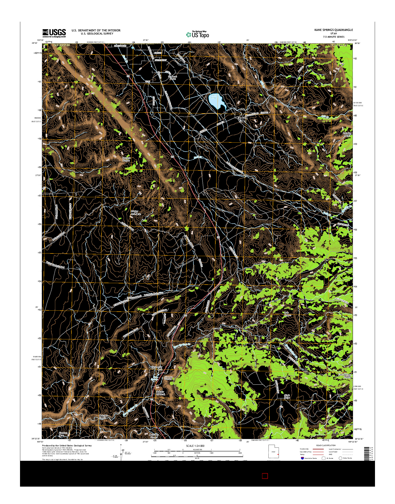 USGS US TOPO 7.5-MINUTE MAP FOR KANE SPRINGS, UT 2017