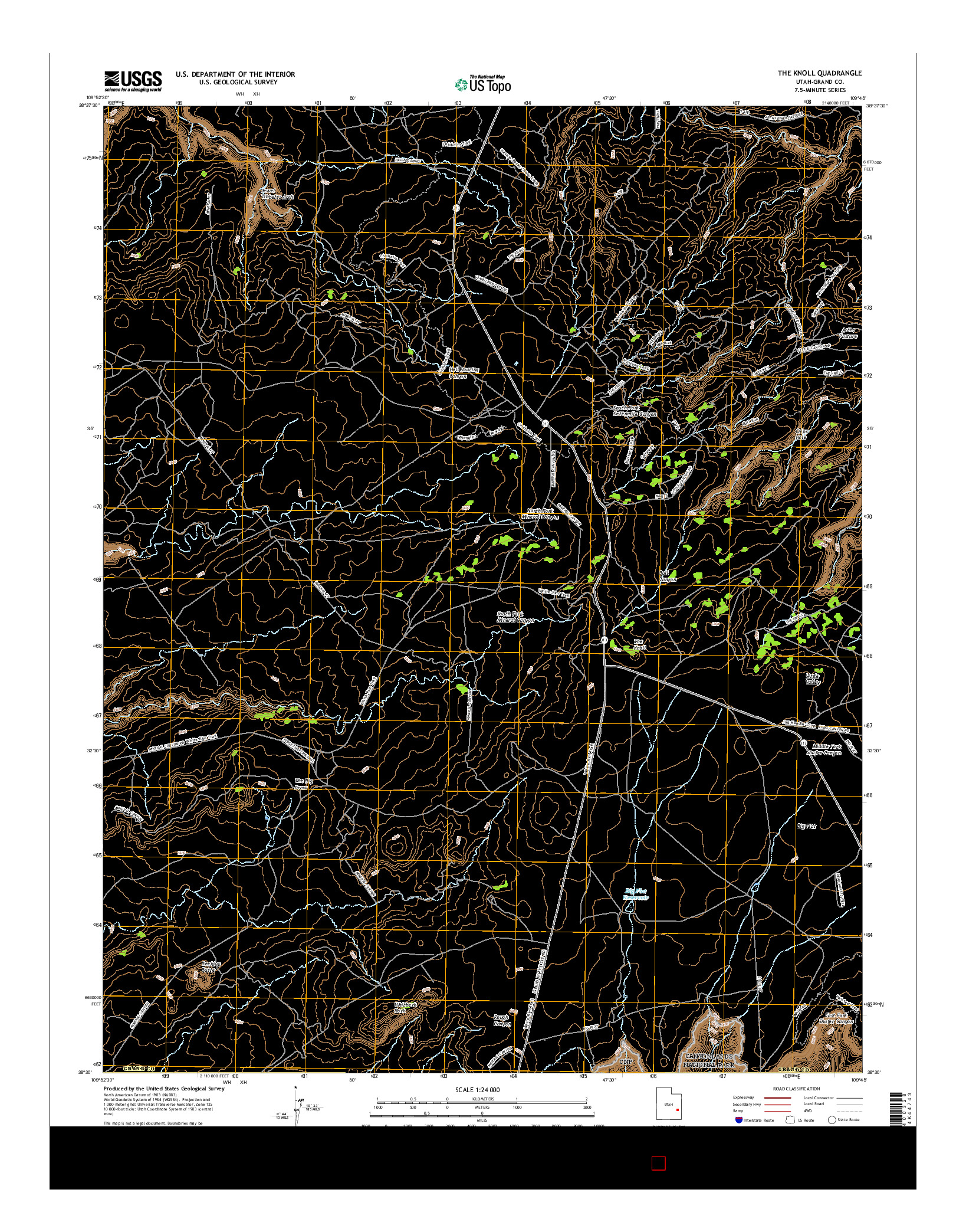 USGS US TOPO 7.5-MINUTE MAP FOR THE KNOLL, UT 2017