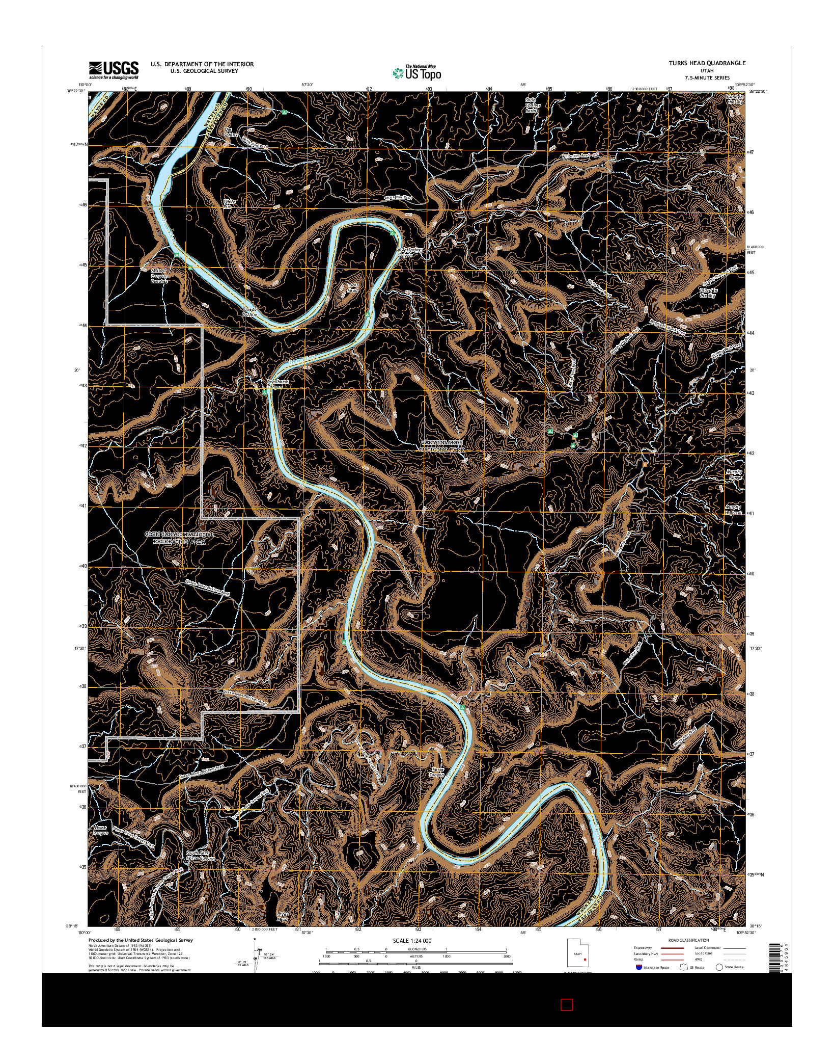 USGS US TOPO 7.5-MINUTE MAP FOR TURKS HEAD, UT 2017