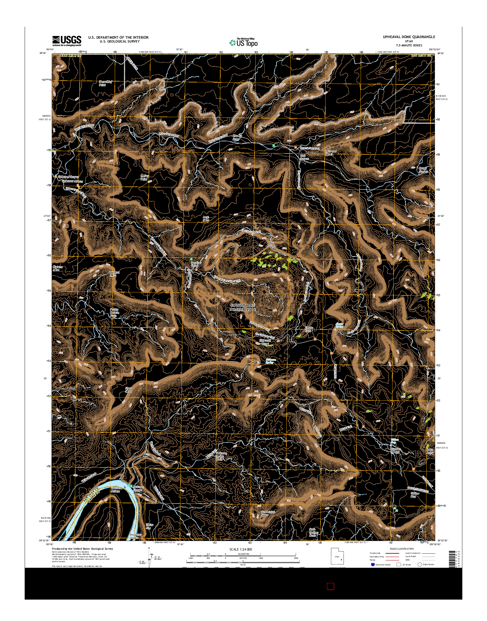USGS US TOPO 7.5-MINUTE MAP FOR UPHEAVAL DOME, UT 2017