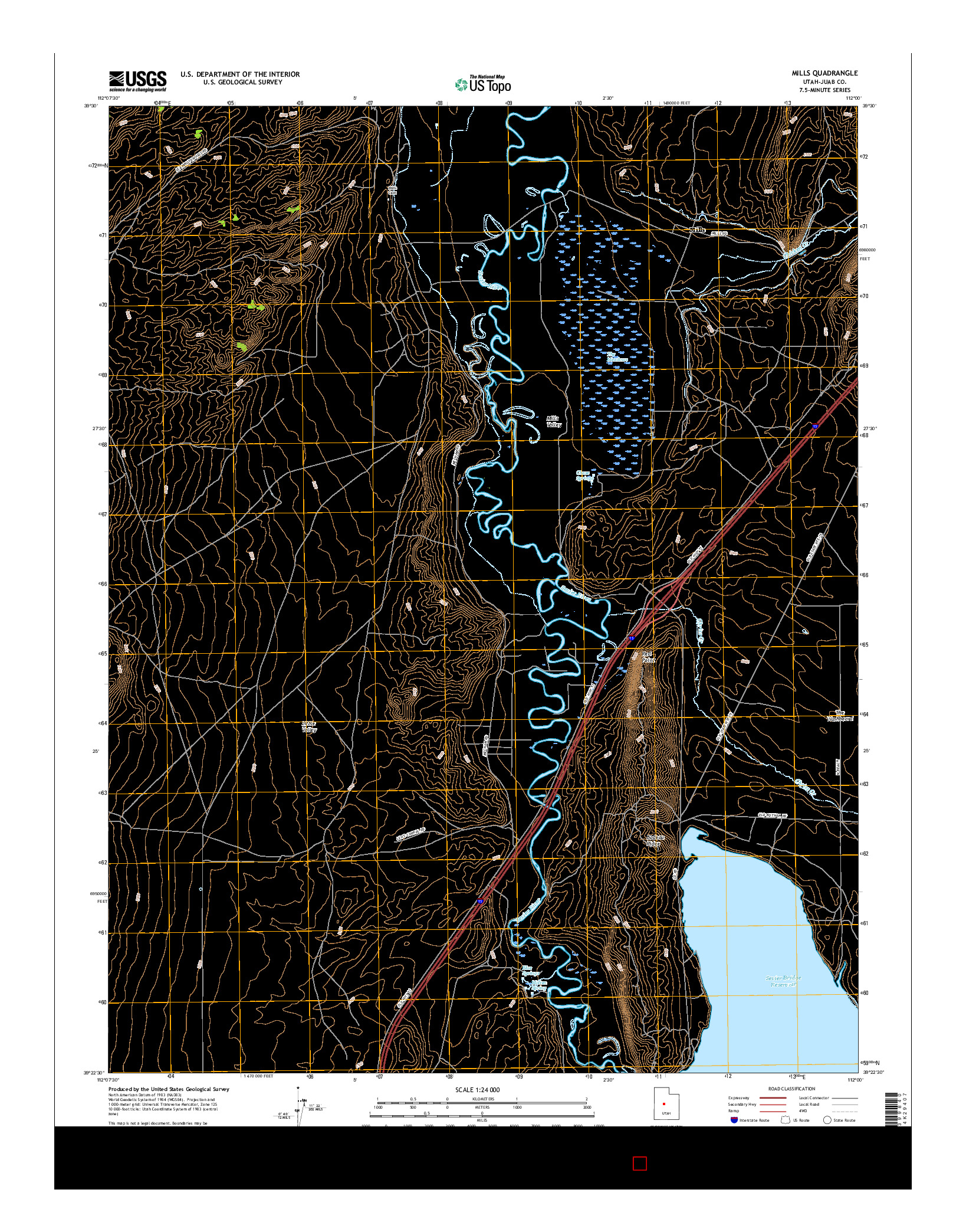 USGS US TOPO 7.5-MINUTE MAP FOR MILLS, UT 2017