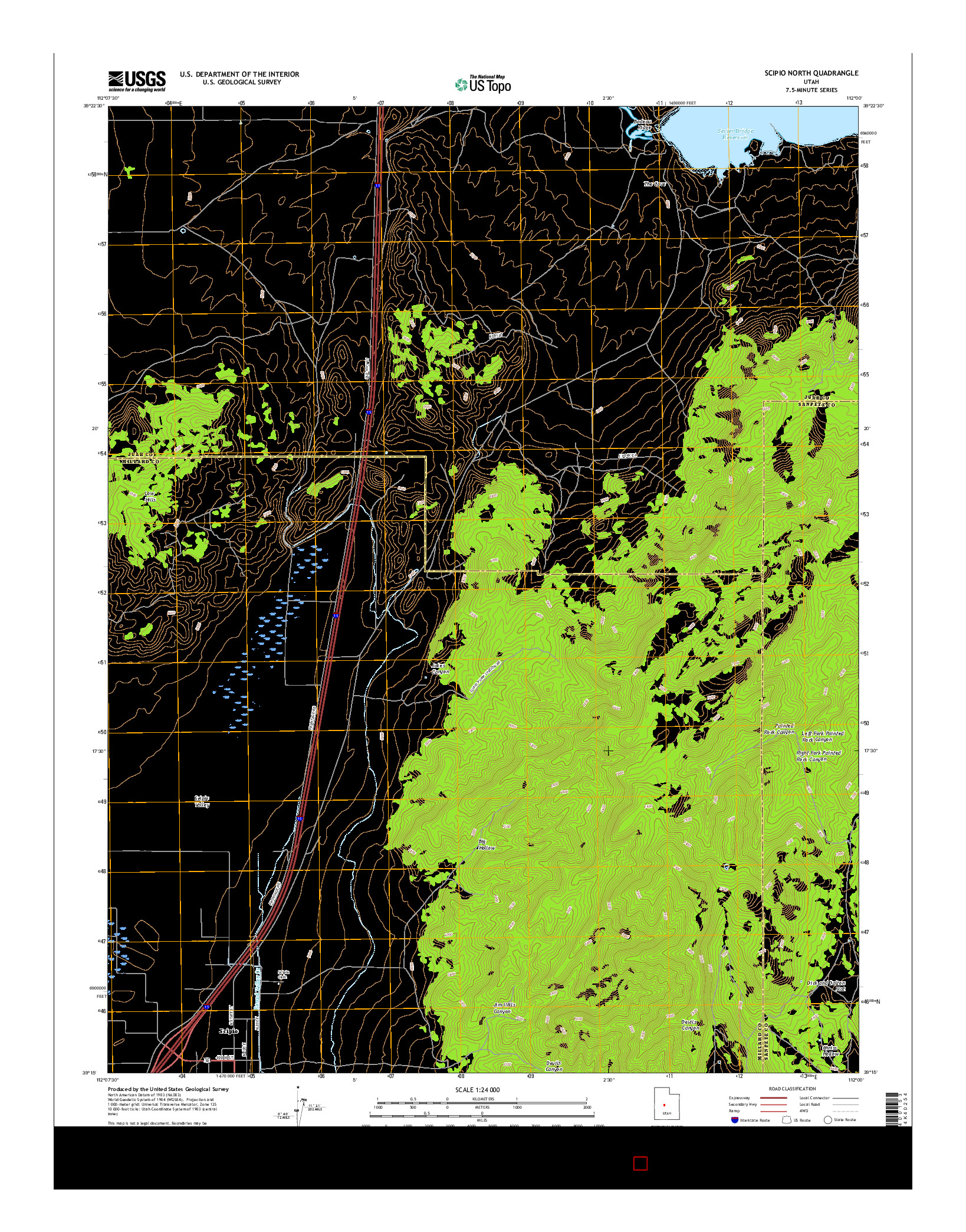 USGS US TOPO 7.5-MINUTE MAP FOR SCIPIO NORTH, UT 2017