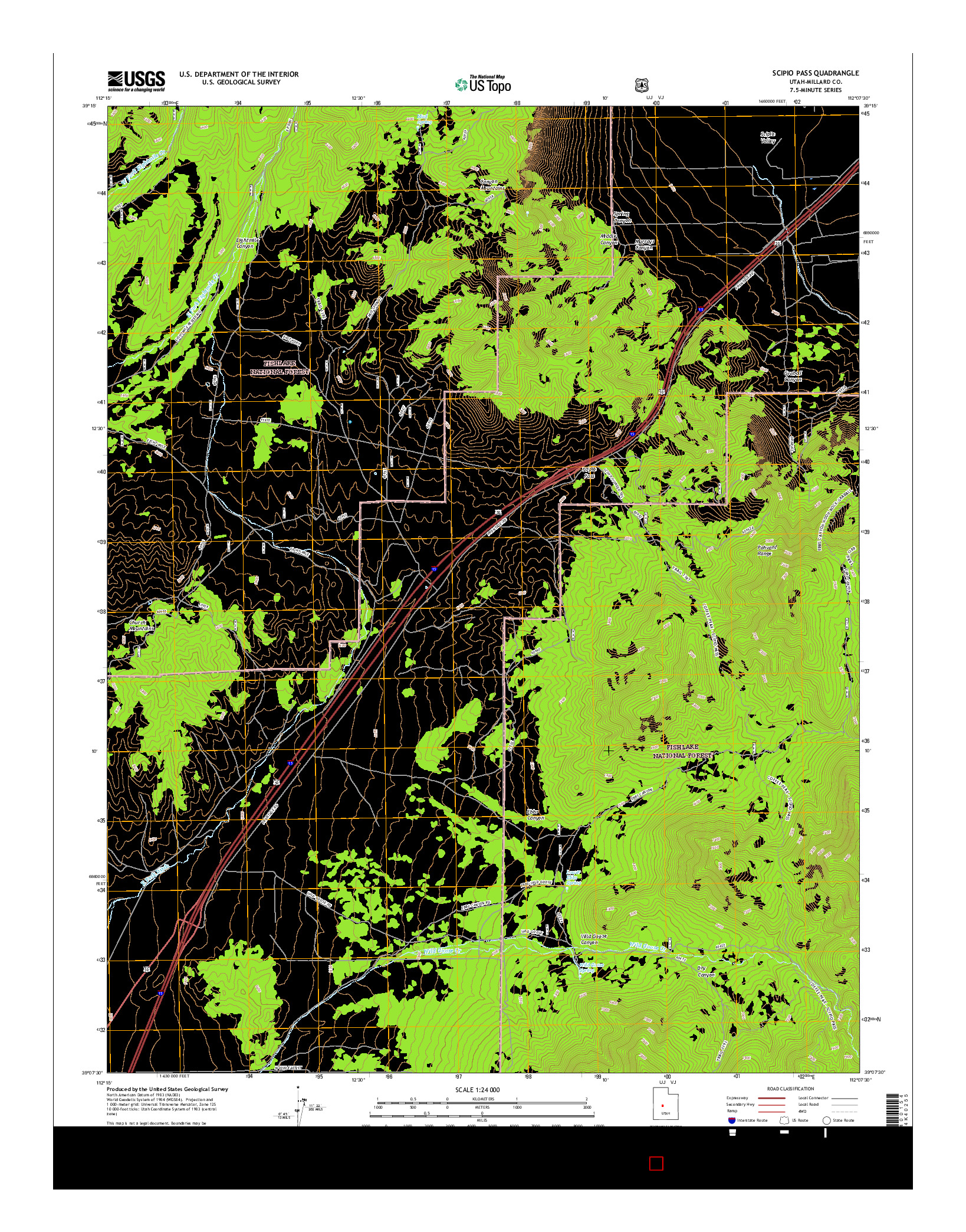 USGS US TOPO 7.5-MINUTE MAP FOR SCIPIO PASS, UT 2017