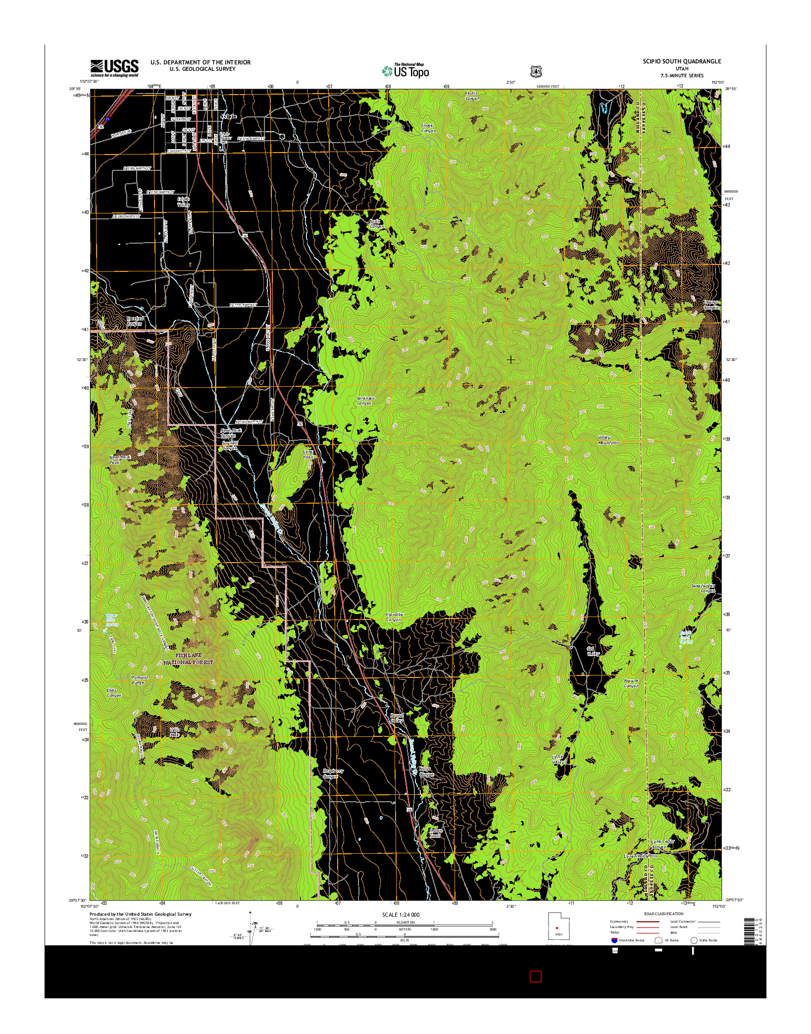 USGS US TOPO 7.5-MINUTE MAP FOR SCIPIO SOUTH, UT 2017