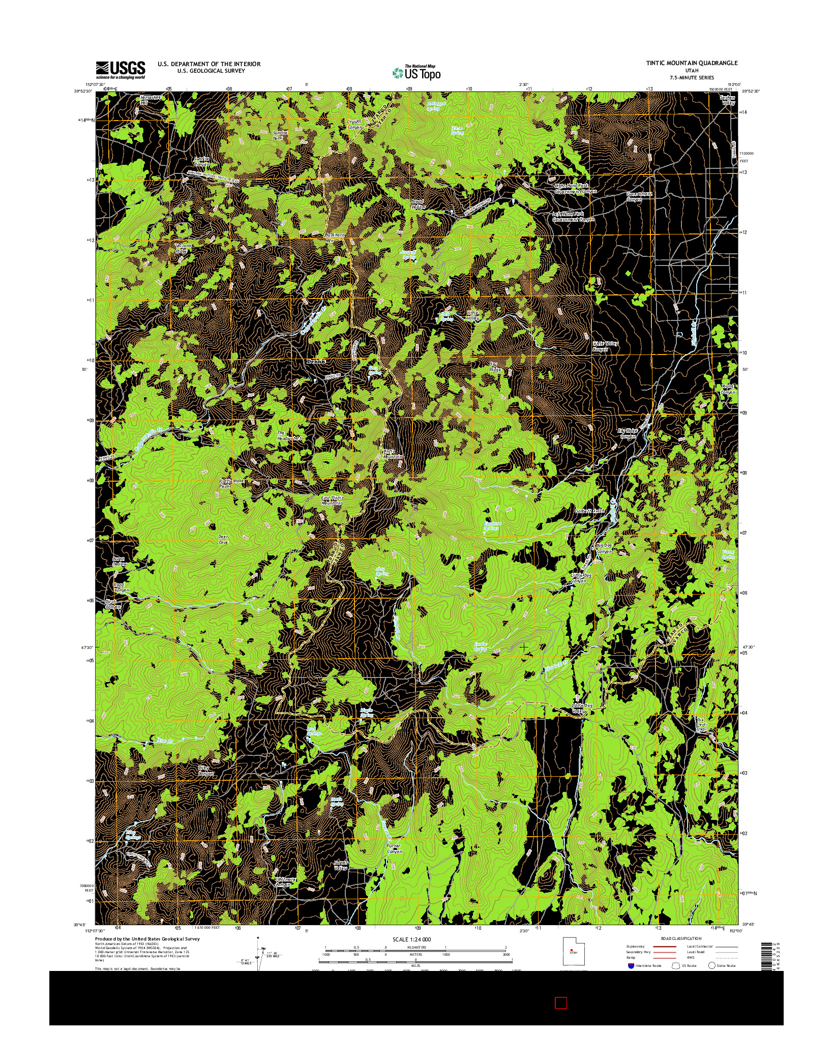 USGS US TOPO 7.5-MINUTE MAP FOR TINTIC MOUNTAIN, UT 2017