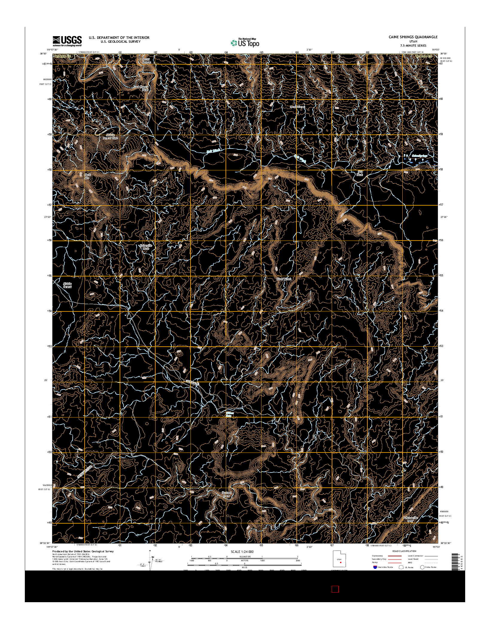 USGS US TOPO 7.5-MINUTE MAP FOR CAINE SPRINGS, UT 2017