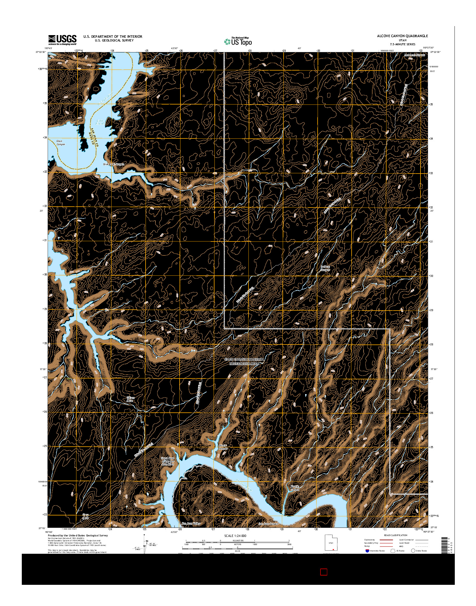 USGS US TOPO 7.5-MINUTE MAP FOR ALCOVE CANYON, UT 2017