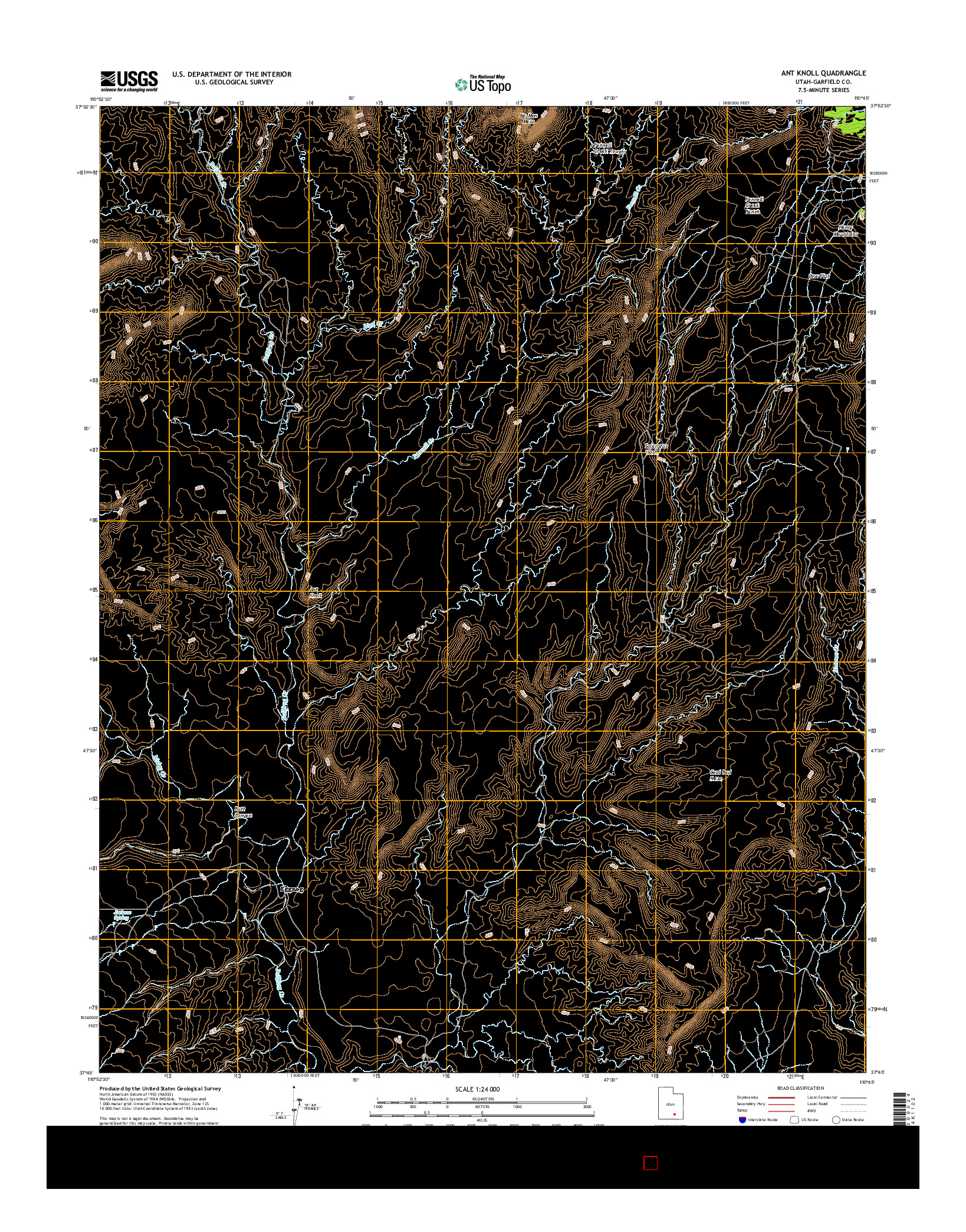 USGS US TOPO 7.5-MINUTE MAP FOR ANT KNOLL, UT 2017