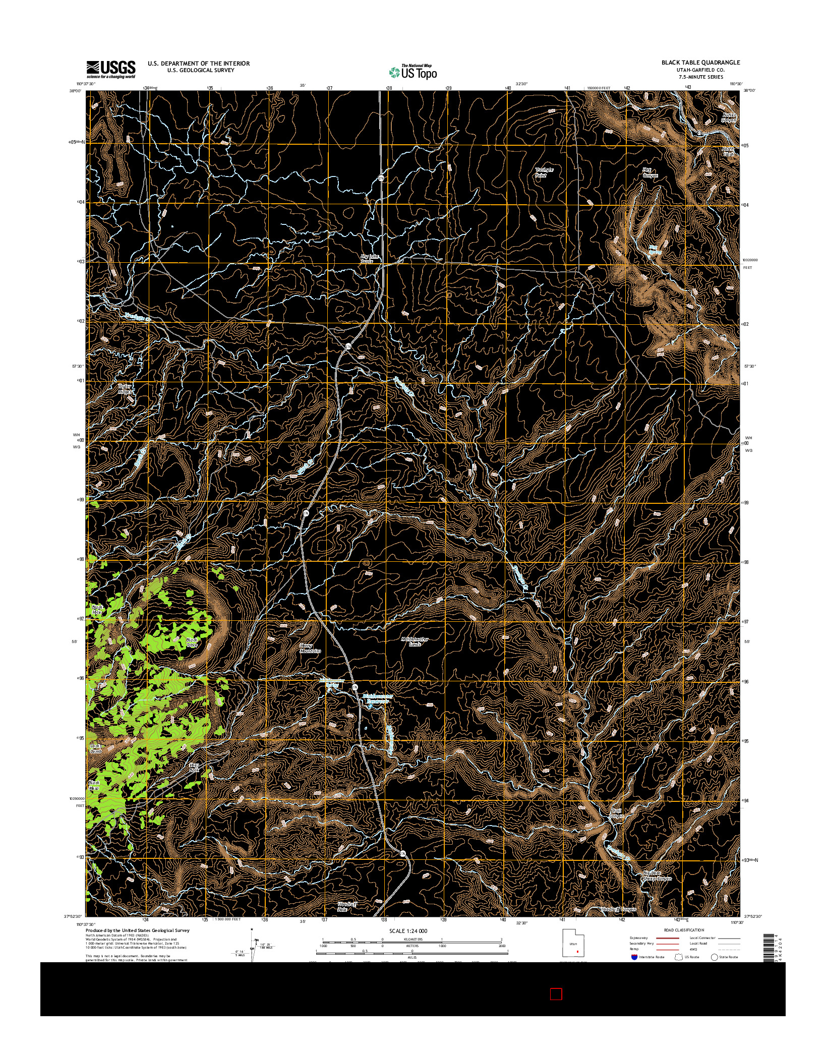 USGS US TOPO 7.5-MINUTE MAP FOR BLACK TABLE, UT 2017