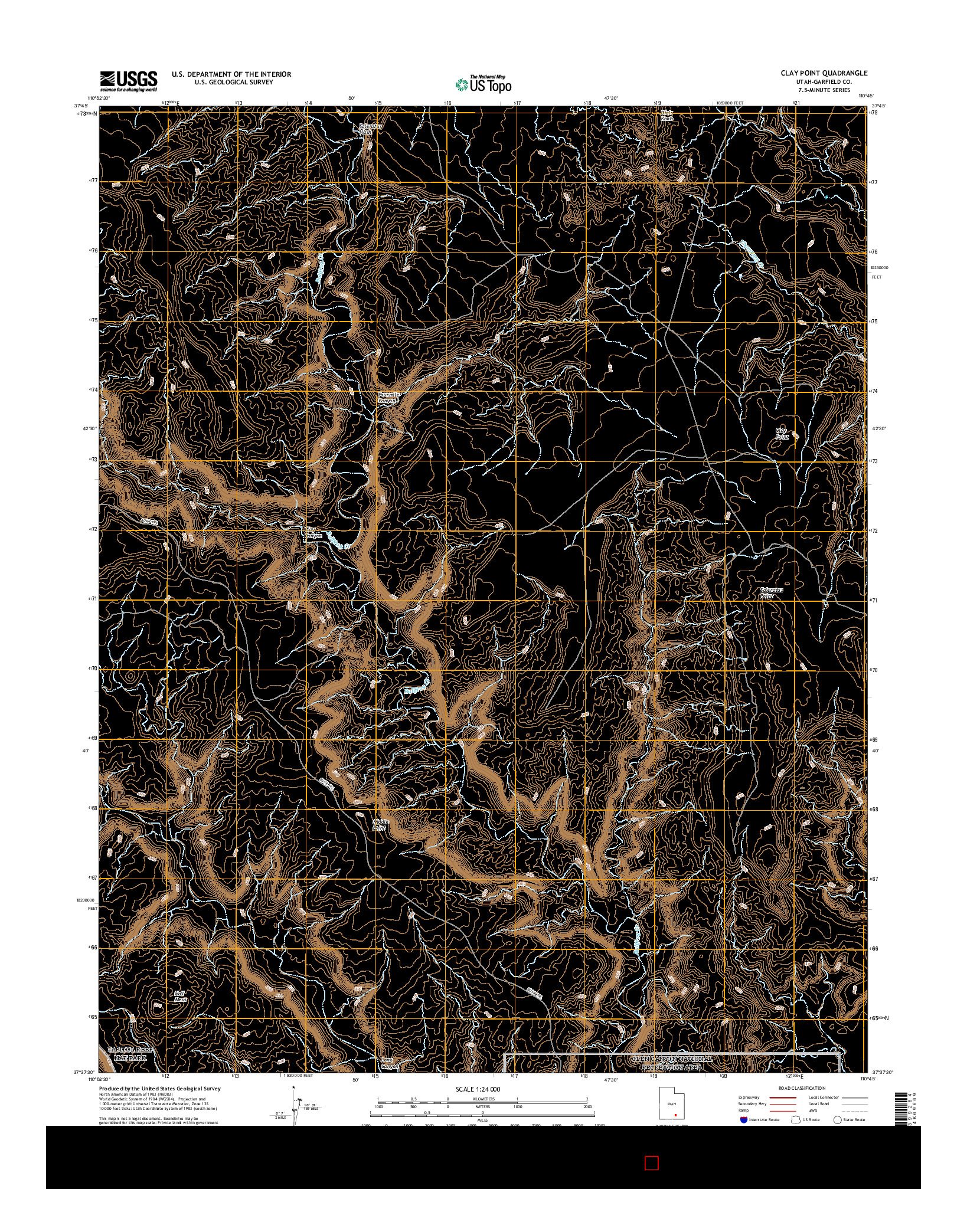 USGS US TOPO 7.5-MINUTE MAP FOR CLAY POINT, UT 2017