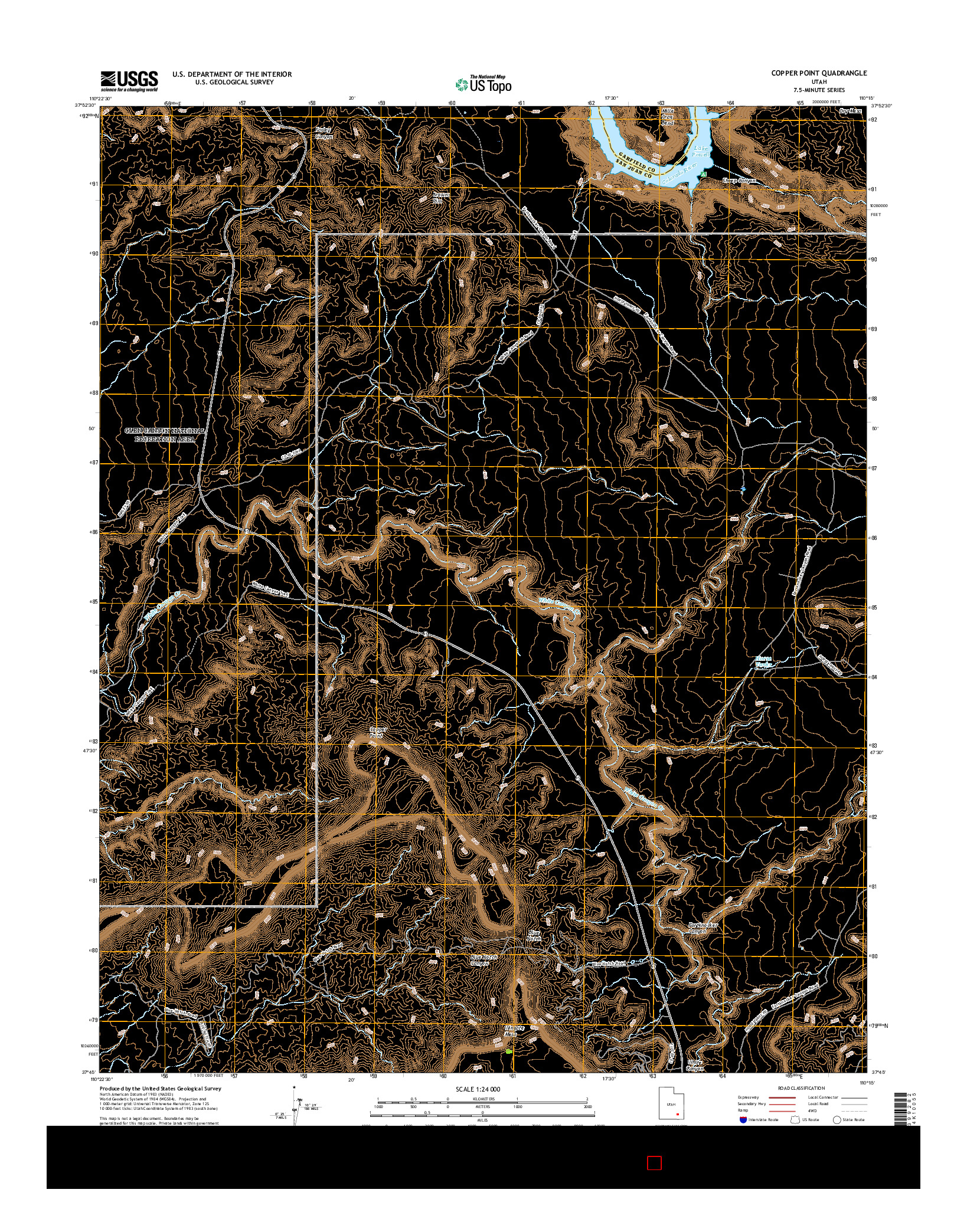 USGS US TOPO 7.5-MINUTE MAP FOR COPPER POINT, UT 2017