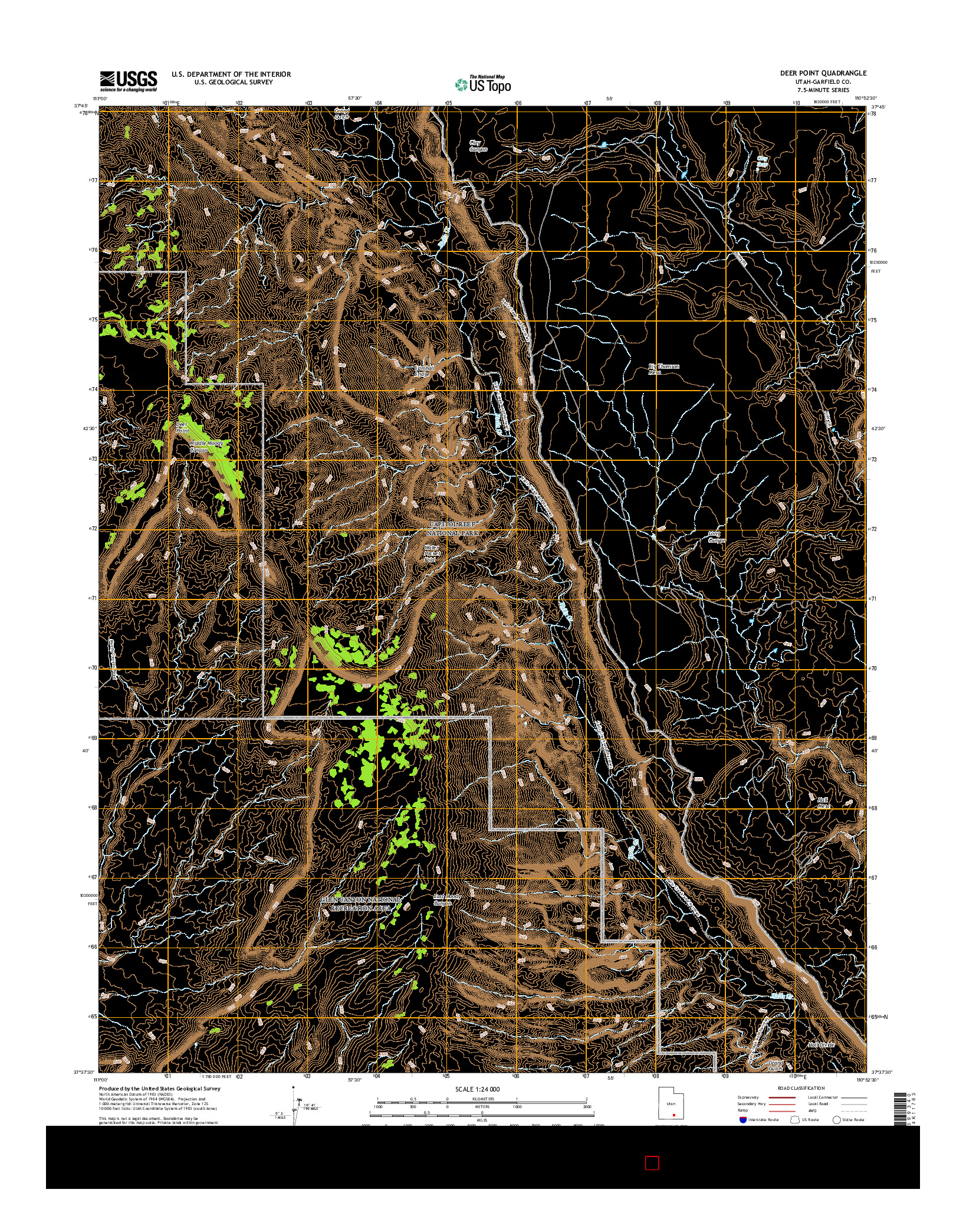 USGS US TOPO 7.5-MINUTE MAP FOR DEER POINT, UT 2017