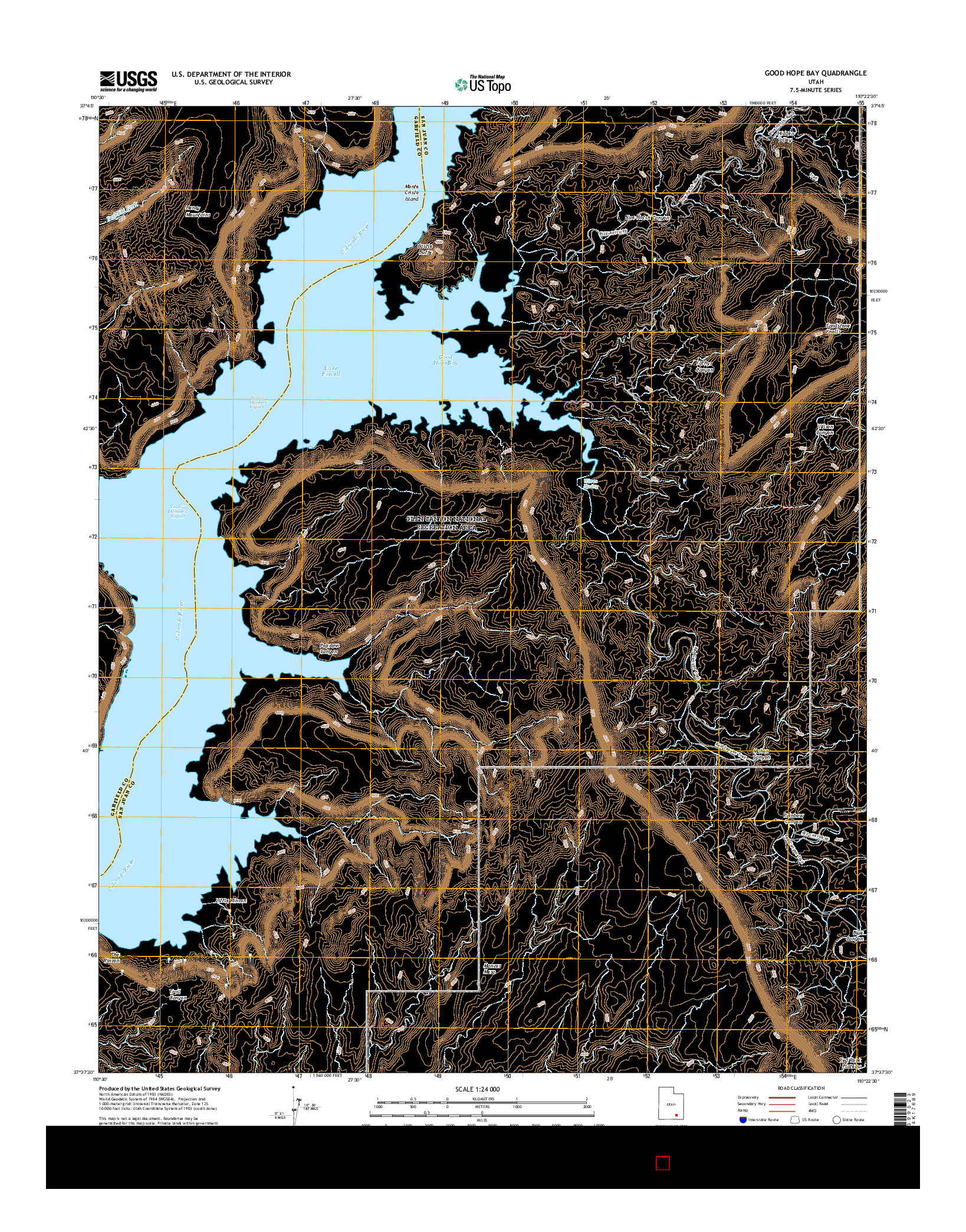 USGS US TOPO 7.5-MINUTE MAP FOR GOOD HOPE BAY, UT 2017