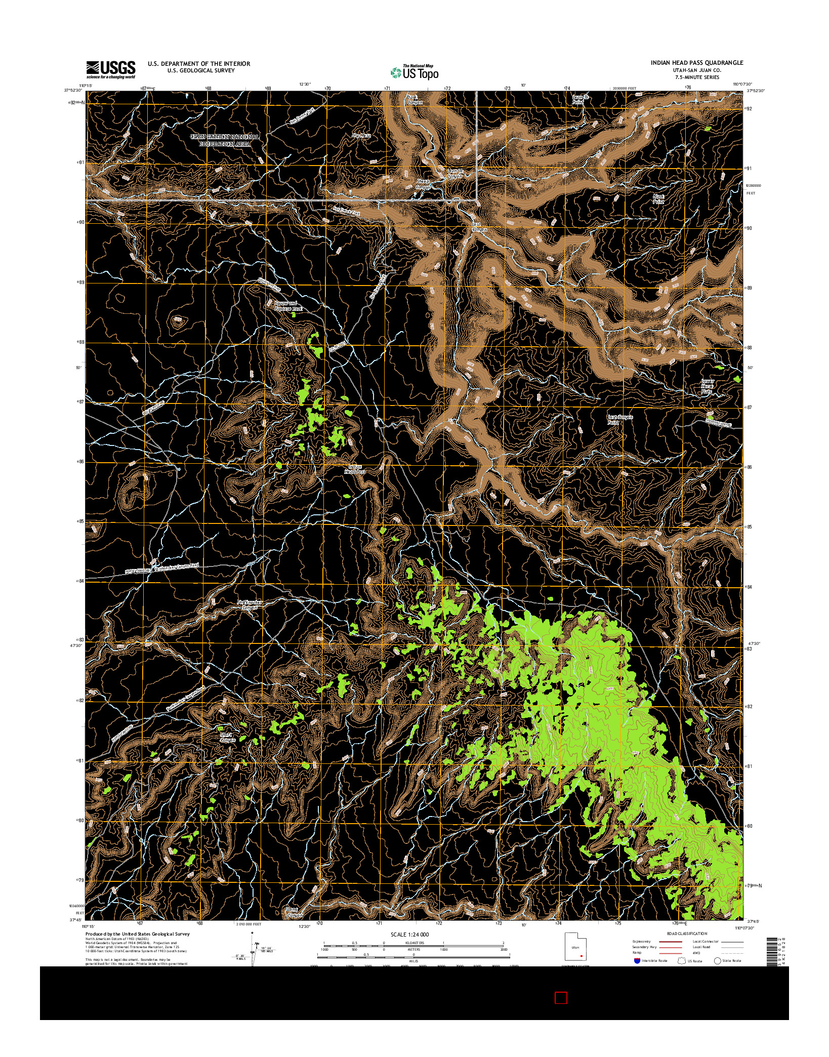 USGS US TOPO 7.5-MINUTE MAP FOR INDIAN HEAD PASS, UT 2017