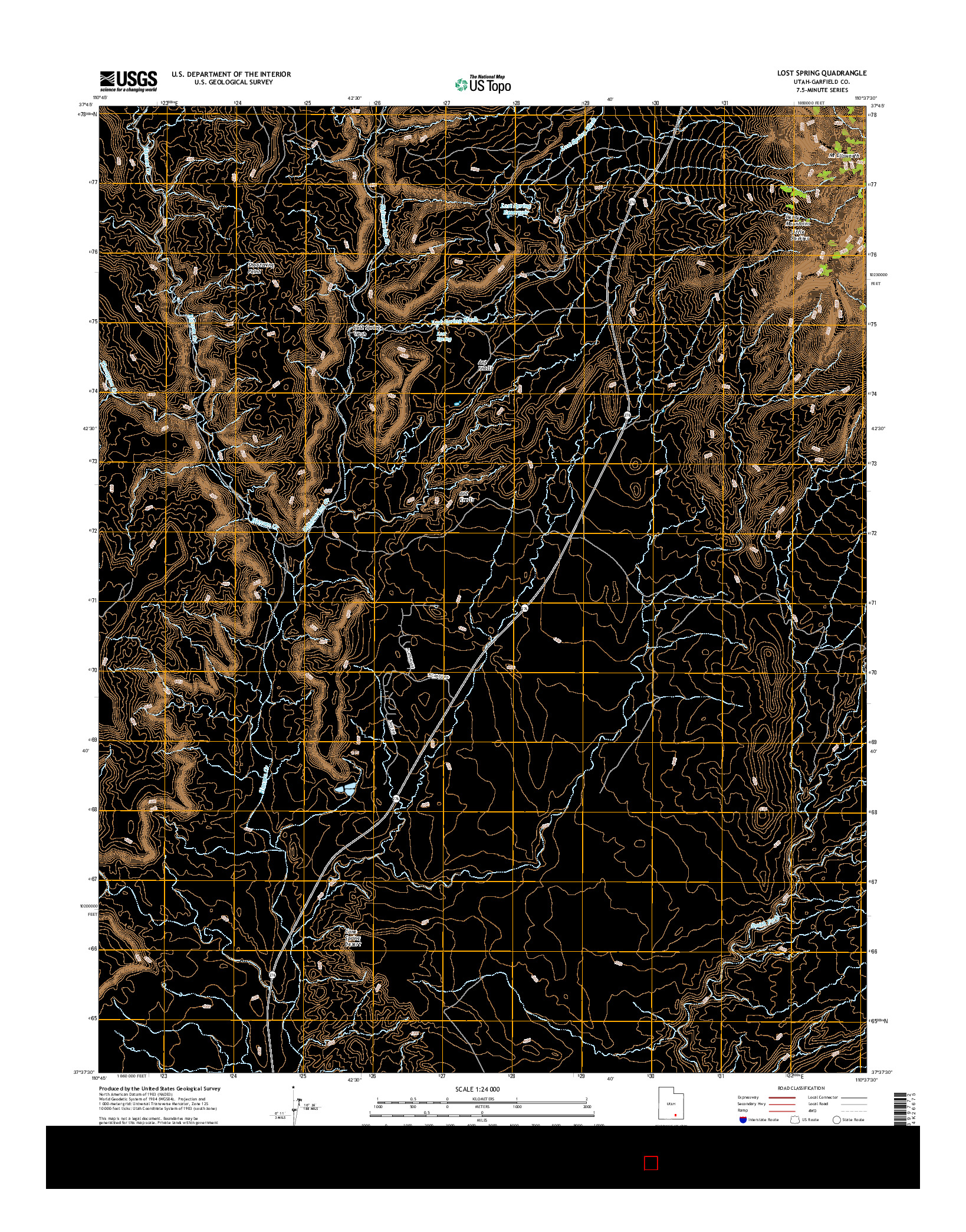 USGS US TOPO 7.5-MINUTE MAP FOR LOST SPRING, UT 2017