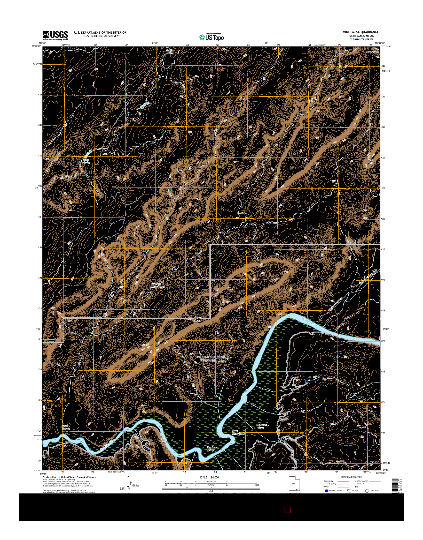 USGS US TOPO 7.5-MINUTE MAP FOR MIKES MESA, UT 2017