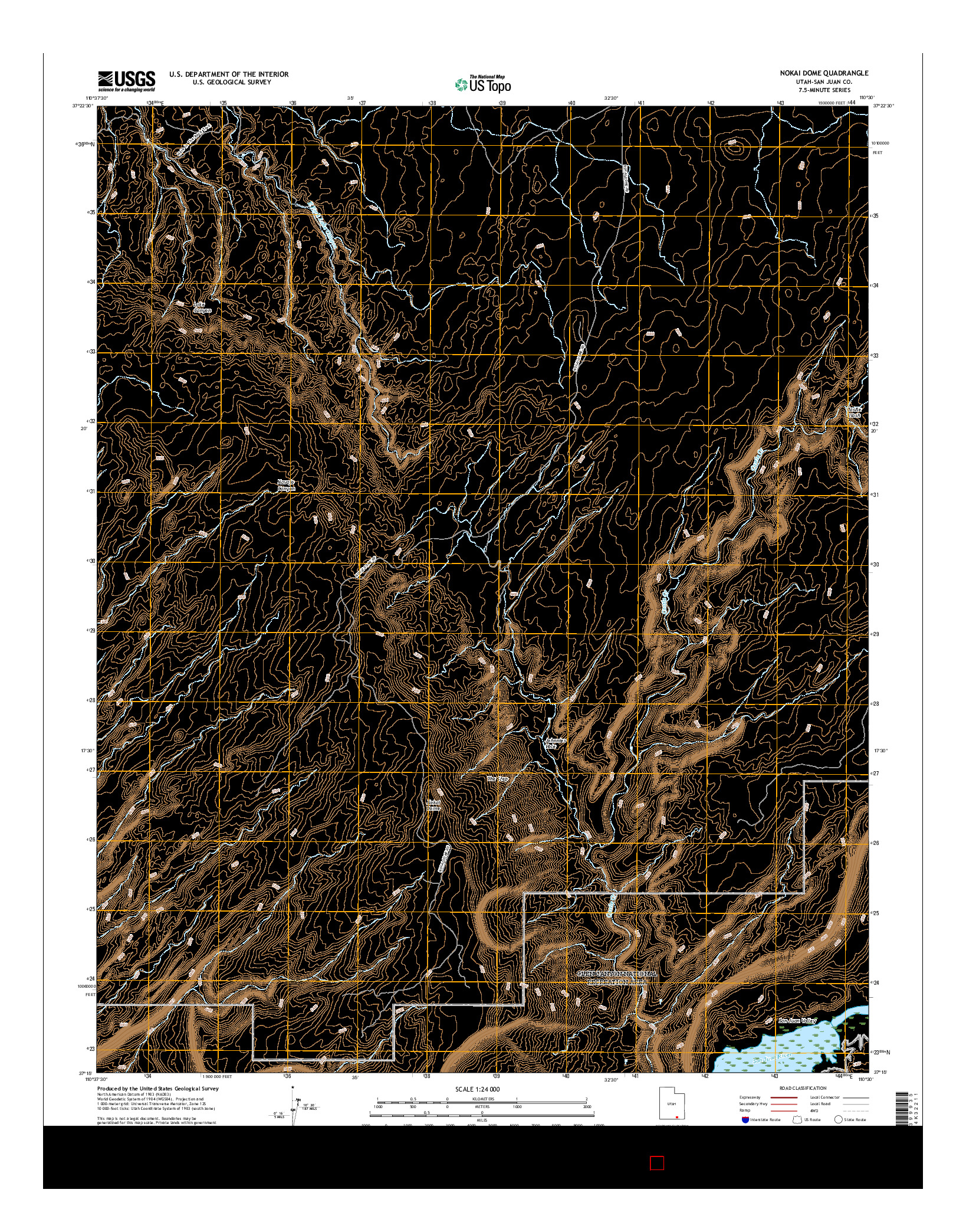 USGS US TOPO 7.5-MINUTE MAP FOR NOKAI DOME, UT 2017