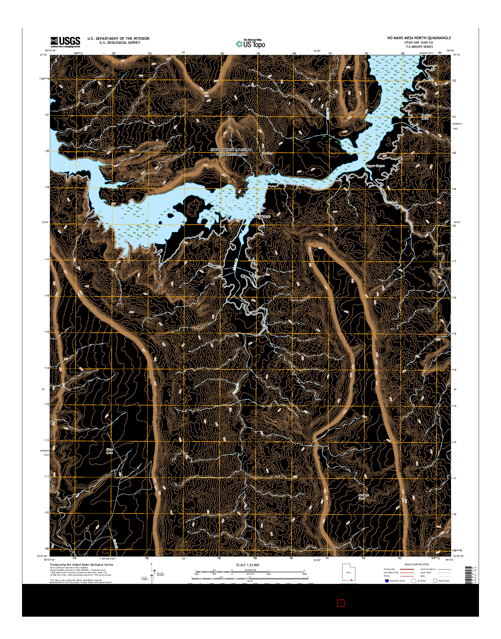 USGS US TOPO 7.5-MINUTE MAP FOR NO MANS MESA NORTH, UT 2017