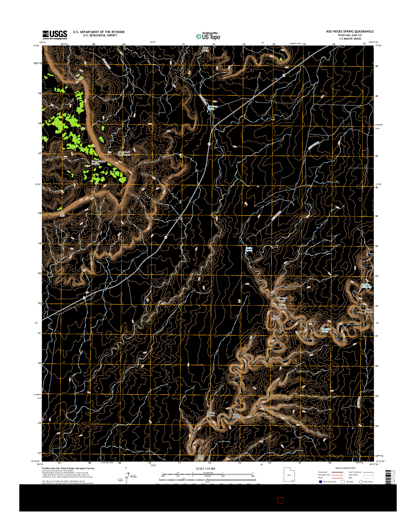 USGS US TOPO 7.5-MINUTE MAP FOR RED HOUSE SPRING, UT 2017
