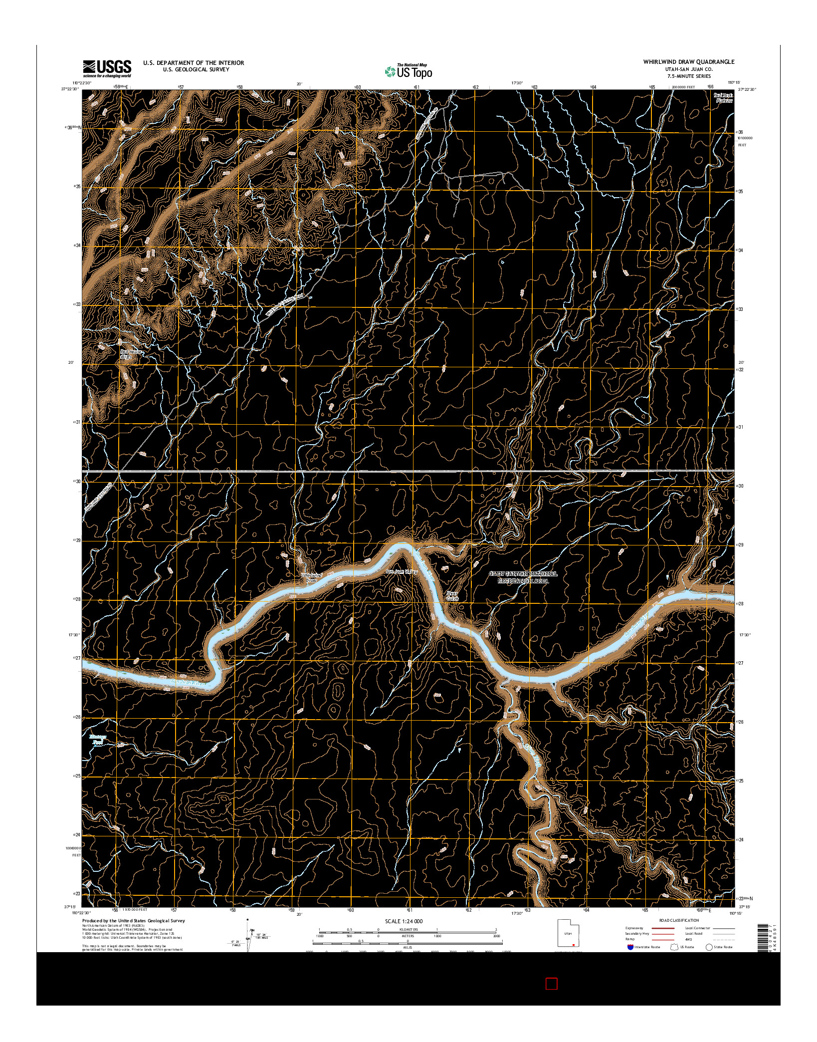 USGS US TOPO 7.5-MINUTE MAP FOR WHIRLWIND DRAW, UT 2017