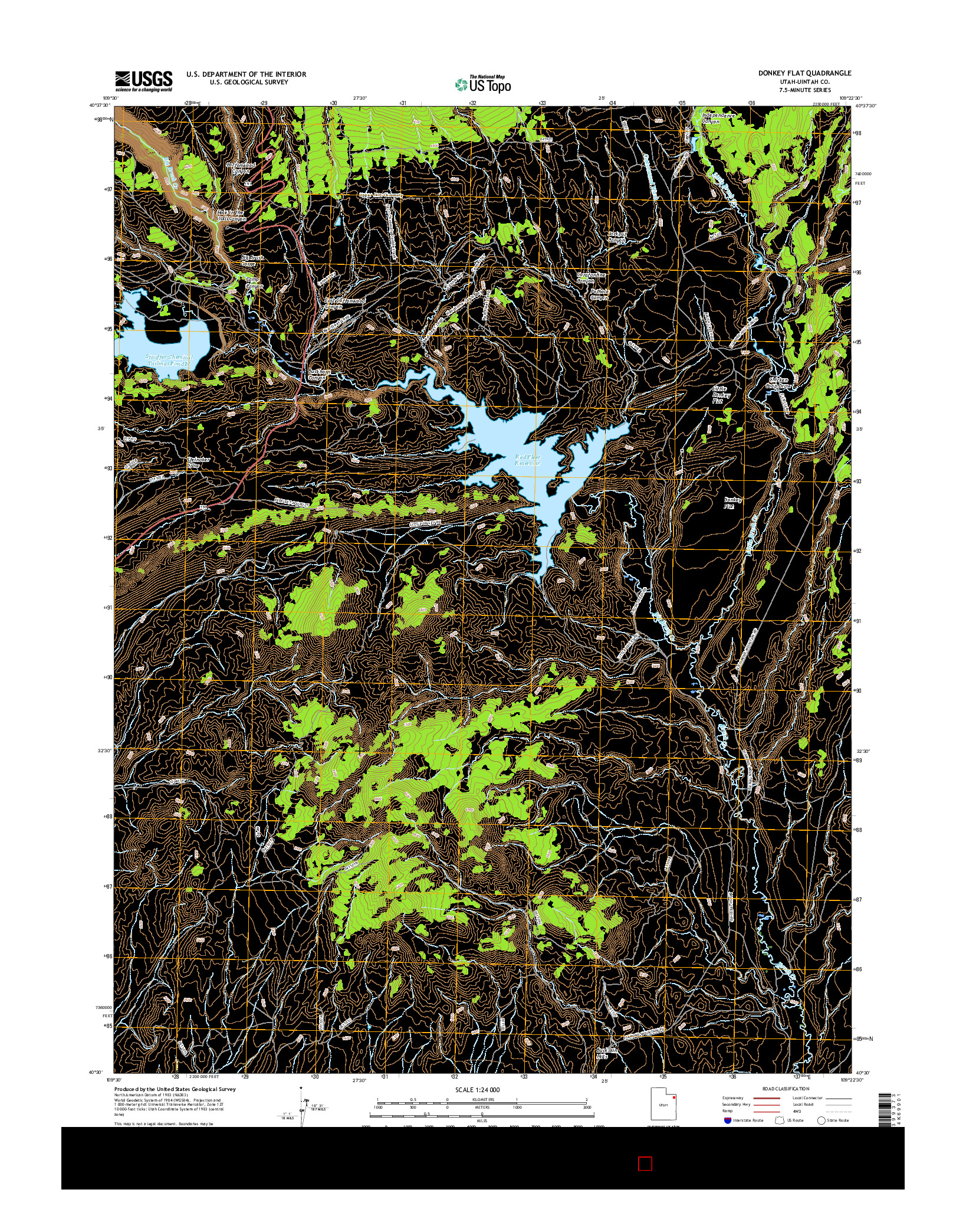 USGS US TOPO 7.5-MINUTE MAP FOR DONKEY FLAT, UT 2017