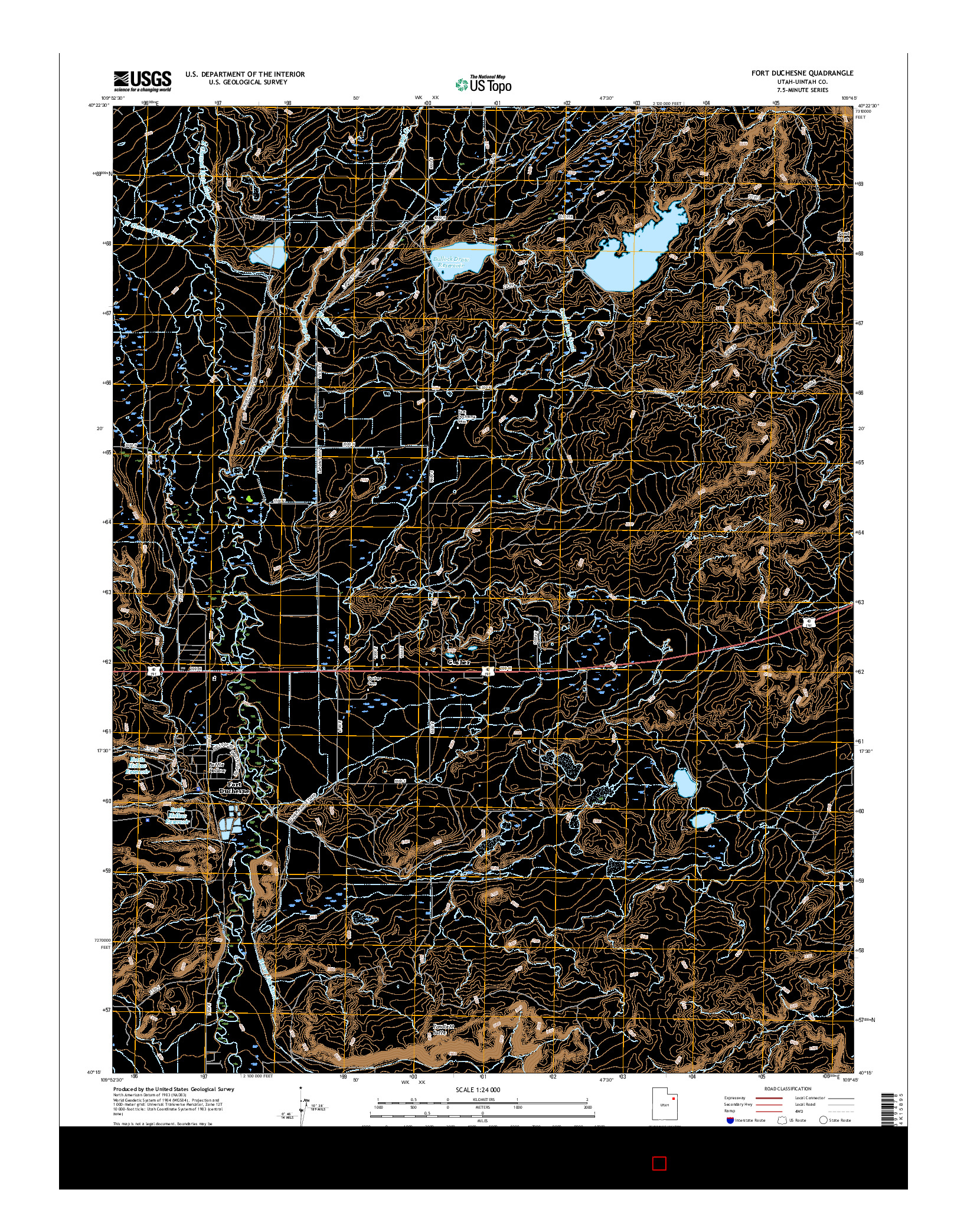 USGS US TOPO 7.5-MINUTE MAP FOR FORT DUCHESNE, UT 2017