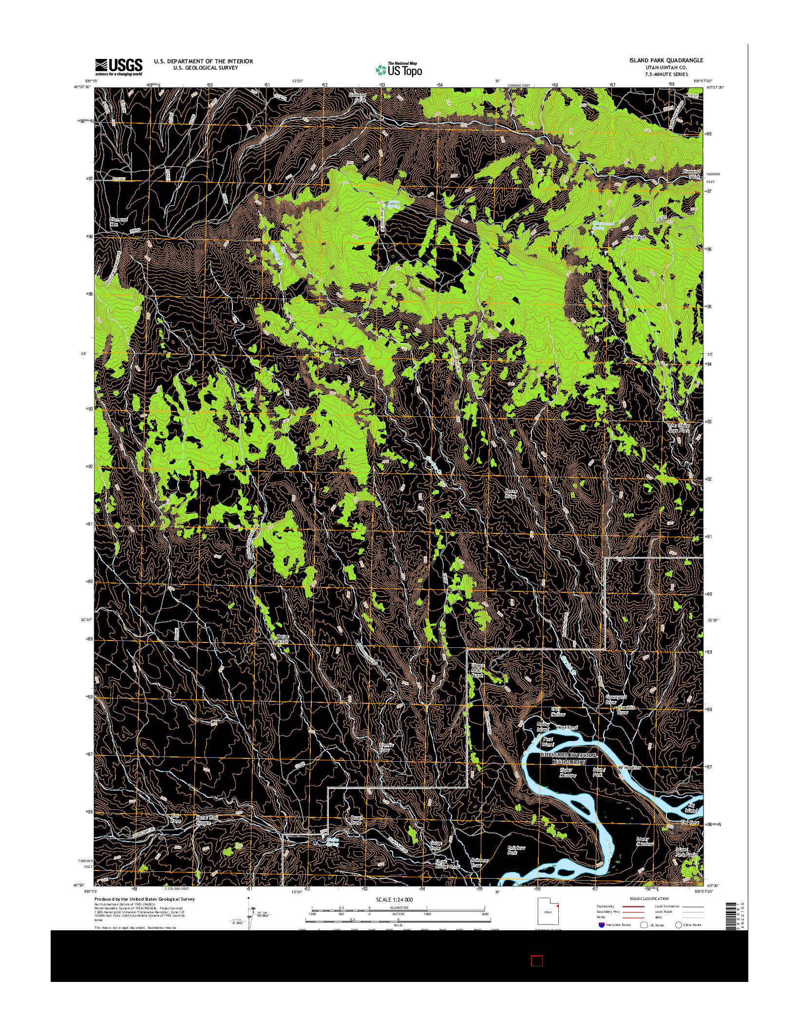 USGS US TOPO 7.5-MINUTE MAP FOR ISLAND PARK, UT 2017