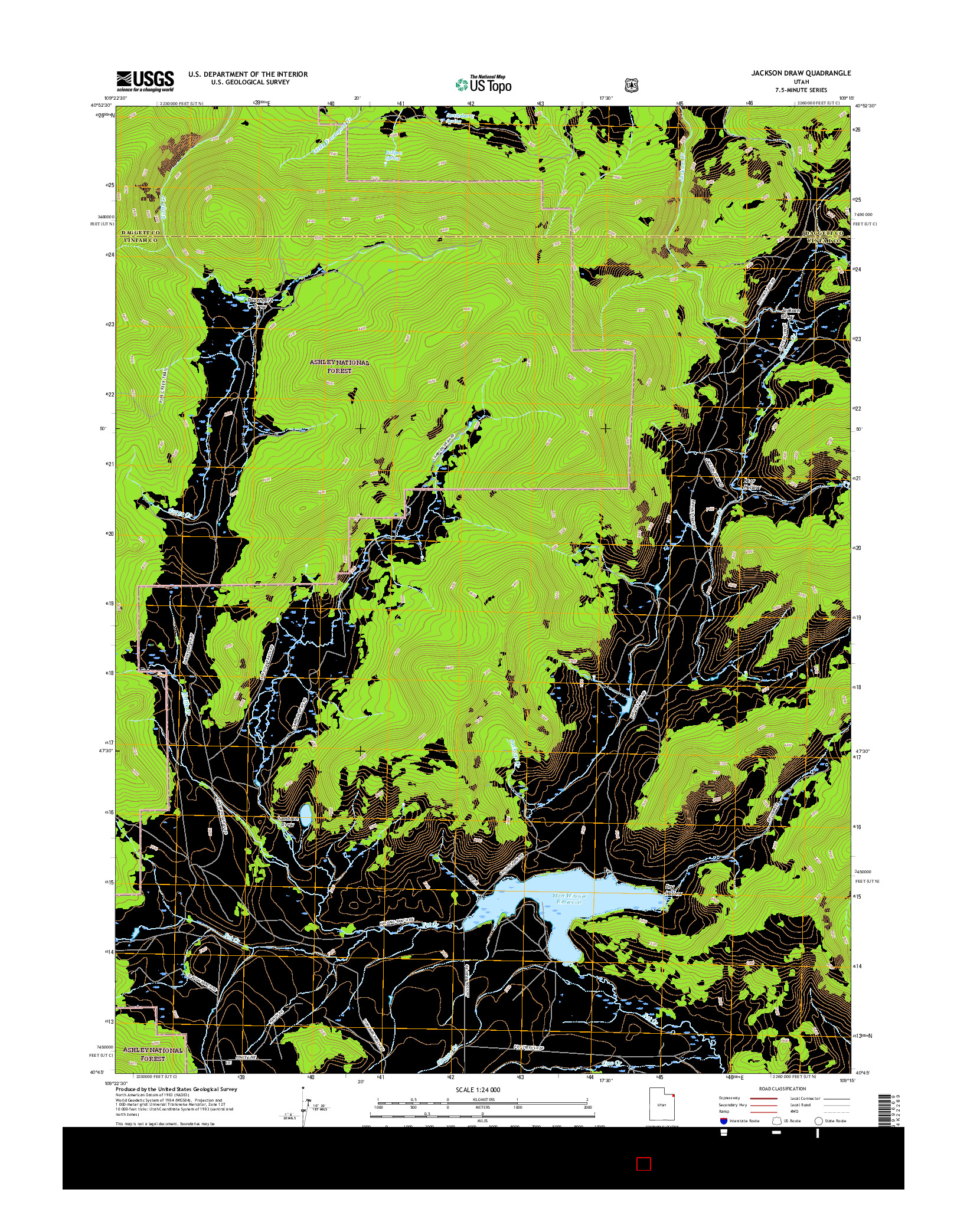 USGS US TOPO 7.5-MINUTE MAP FOR JACKSON DRAW, UT 2017